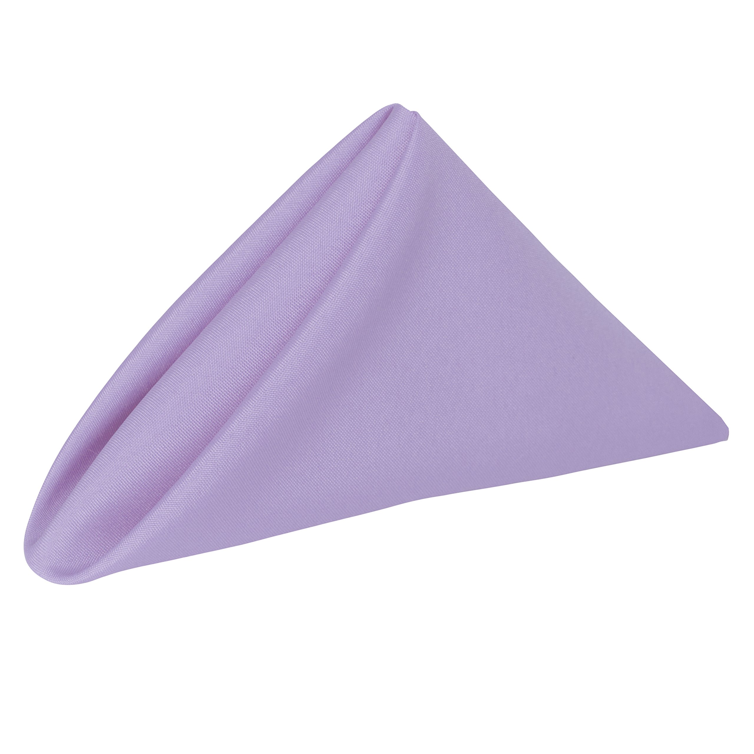 10 Dozen 20x20 Inch Polyester Cloth Dinner Napkins - Light Purple Lilac - Premium Textile for Parties, Weddings & Fine Dining