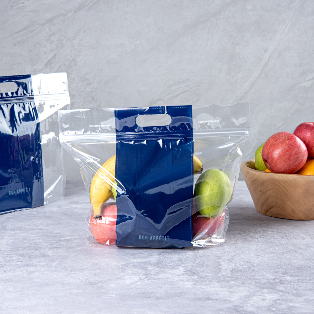 Clear Plastic Gusset Zipper Bags with Handles - 12.5