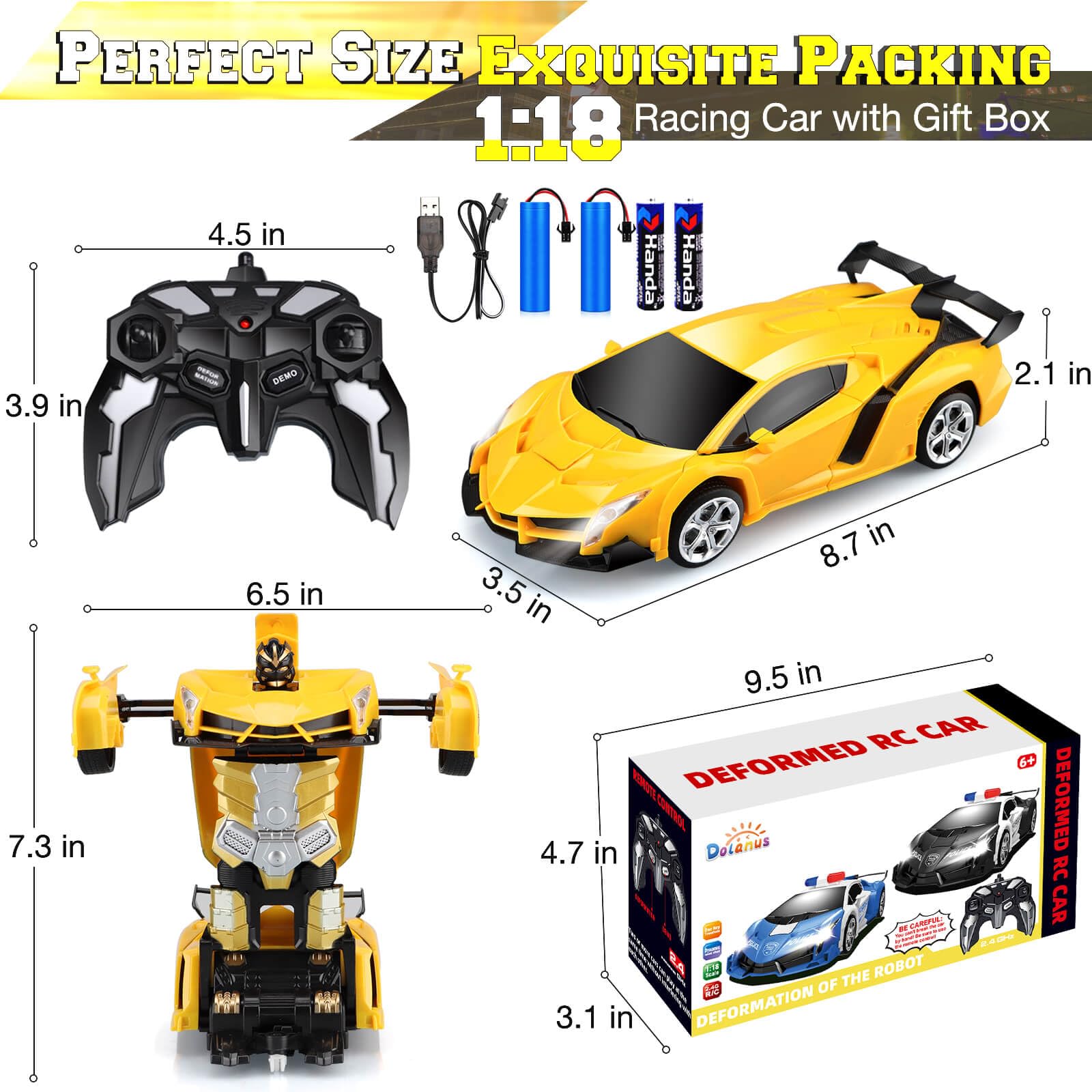 Best Remote Control Car Toys for Kids - Transforming RC Cars with One-Button 360° Rotation & Drifting - Cool Birthday Gifts for Boys & Girls - Perfect for Indoor Play, Outdoor Racing & STEM Learning