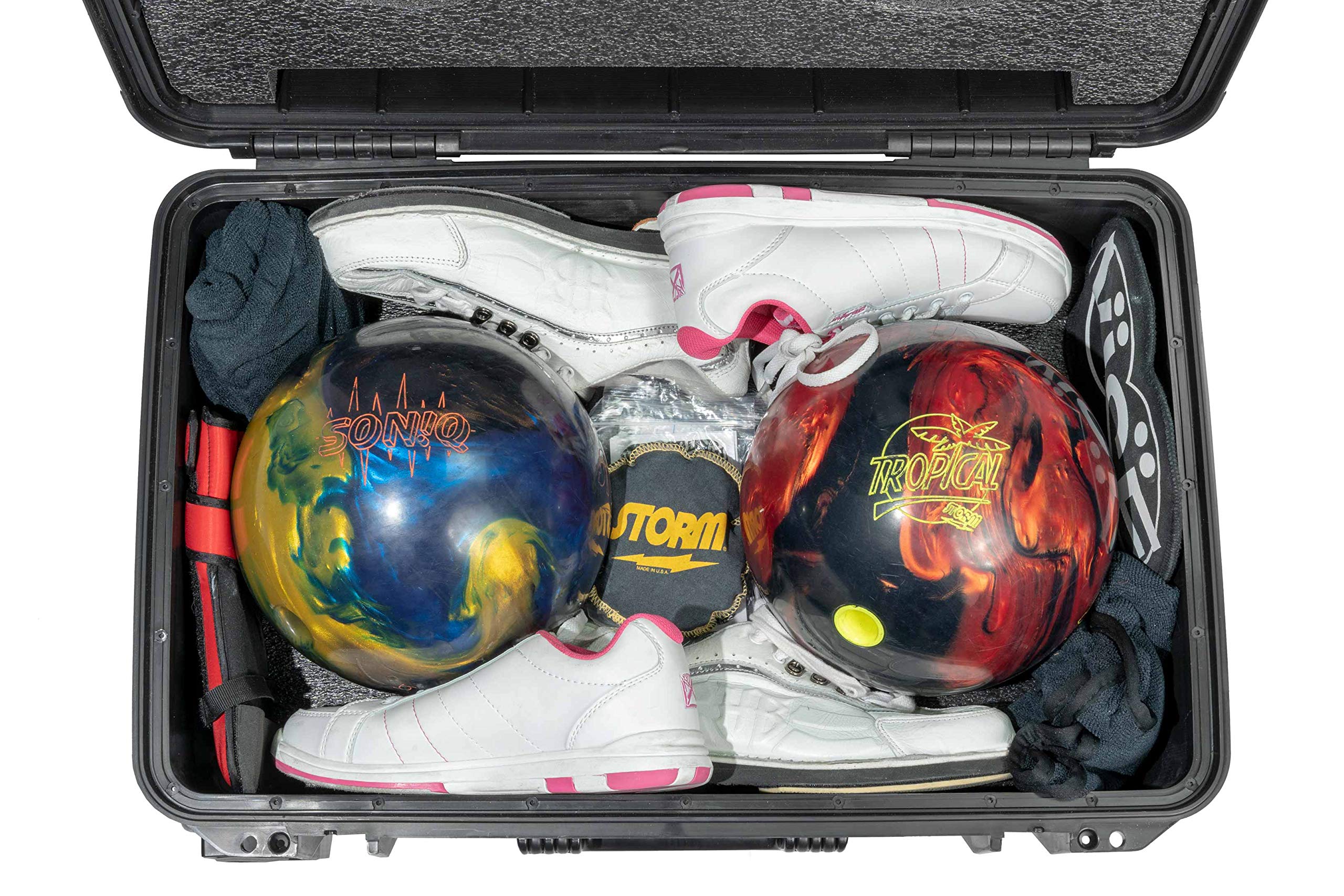 Premium Heavy Duty Waterproof Bowling Ball Case with Wheels & Retractable Handle - Durable Travel Storage for Professional Bowlers & League Players - Perfect for Tournaments, Practice Sessions & Air Travel
