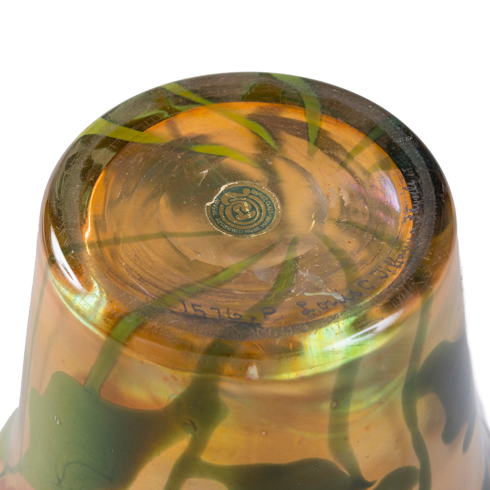 Tiffany Studios New York Poppy Paperweight Vase - Handcrafted Glass Flower Paperweight & Decorative Vase for Home Office Desk Décor, Gift for Collectors & Art Lovers