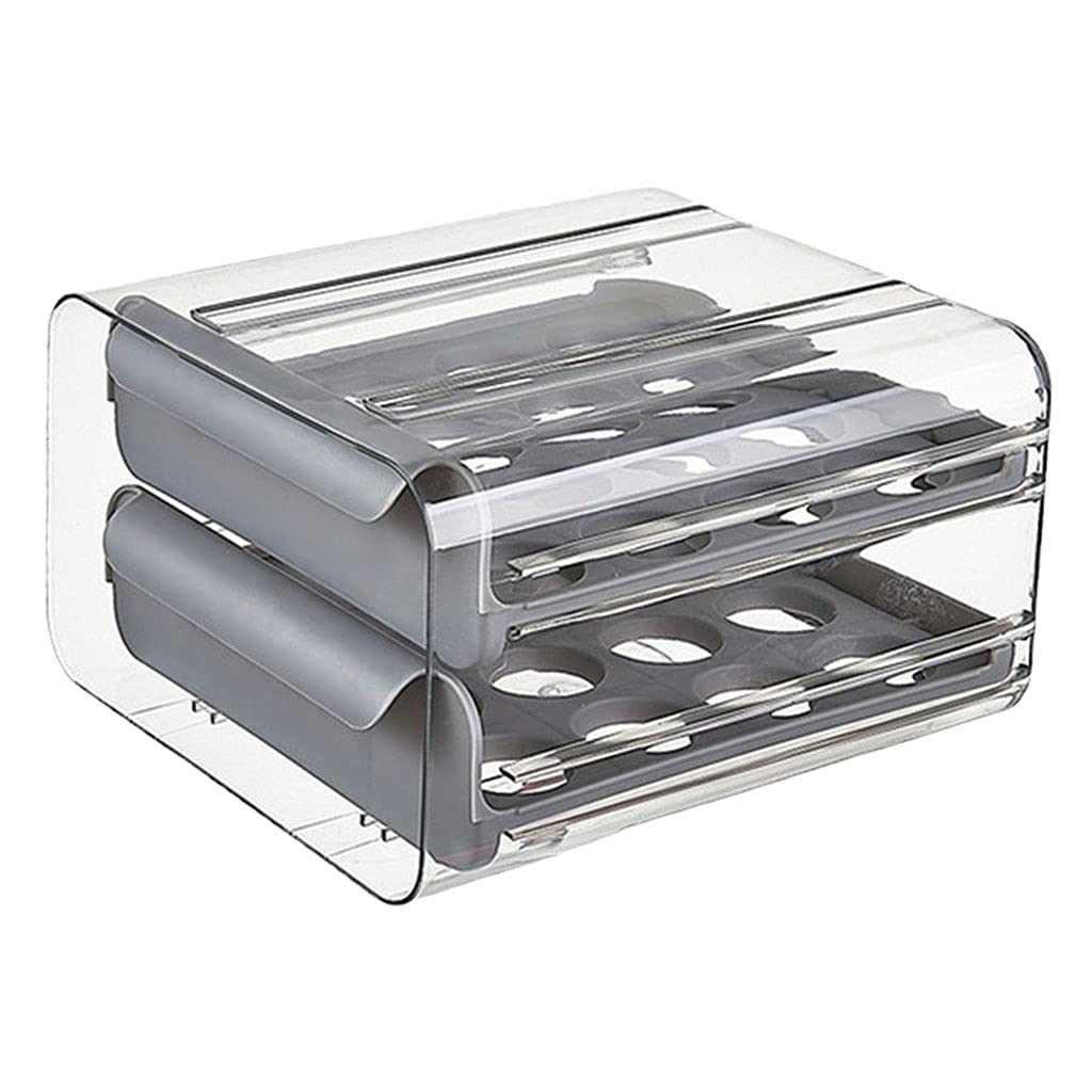 Double-Layer Refrigerator Egg Holder - Clear Plastic Egg Storage Container for Fridge, Fresh-Keeping Egg Organizer Tray - Perfect for Kitchen Organization & Breakfast Meal Prep