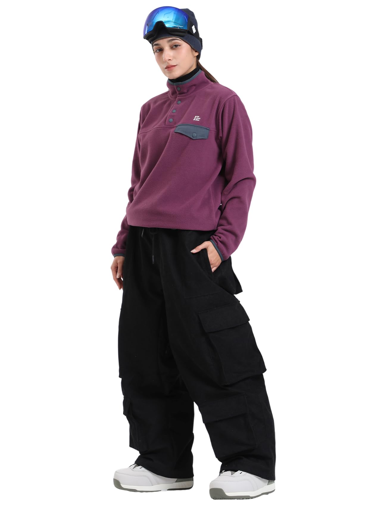 GSOU SNOW Men's & Women's Baggy Snowboard Pants - Waterproof Cargo Ski Pants with Multiple Pockets, Loose Fit for Snowboarding & Winter Sports | Perfect for Skiing, Snowboarding & Casual Winter Wear