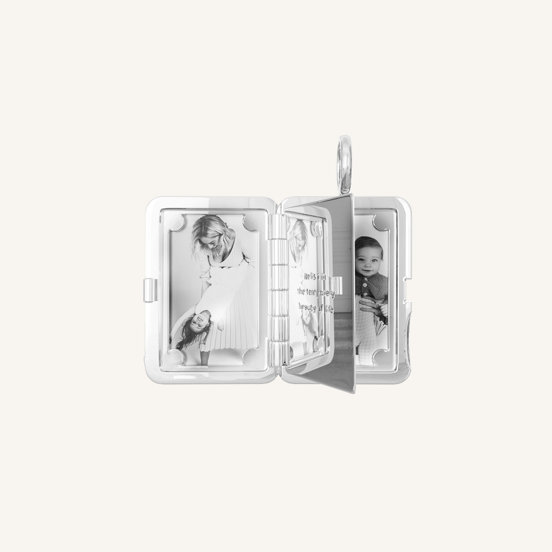 Personalized Etch Story Photo Locket Necklace - Custom Engraved Memorial Jewelry for Loved Ones | Perfect Gift for Anniversaries, Birthdays & Special Occasions