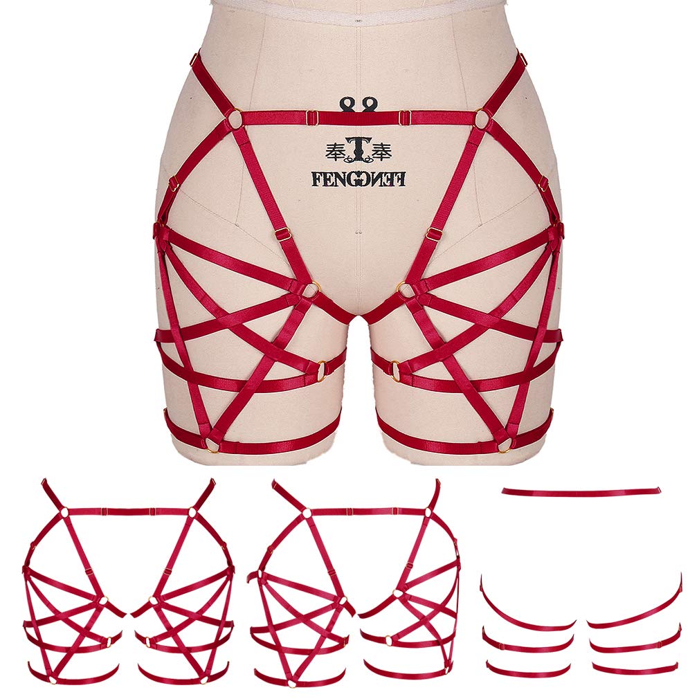 Women's Punk Body Harness & Garter Belt - Adjustable Gothic Leg Belt for Dance Costumes, Carnival Outfits & Fashion Accessories | Perfect for Halloween, Cosplay & Burlesque Performances