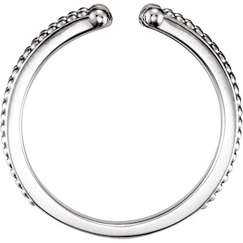 Elegant Sterling Silver Beaded Negative Space Ring - Minimalist Stackable Jewelry for Women | Perfect for Everyday Wear, Date Nights & Gifts