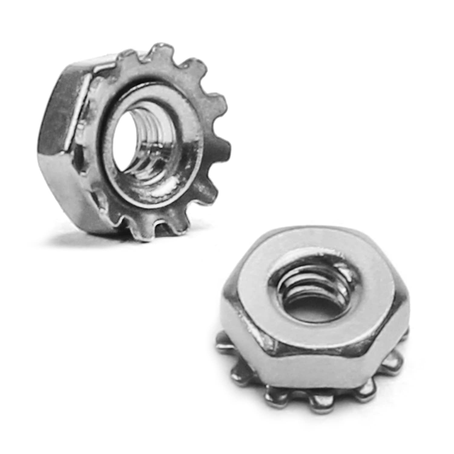 MroMax 4#-40 K-Lock Nuts, 304 Stainless Steel Keps Lock Nuts (50Pcs) - Silver Hardware Fasteners for Machinery, Furniture & Electrical Appliances | Secure Fastening Solution for DIY Projects & Industrial Use