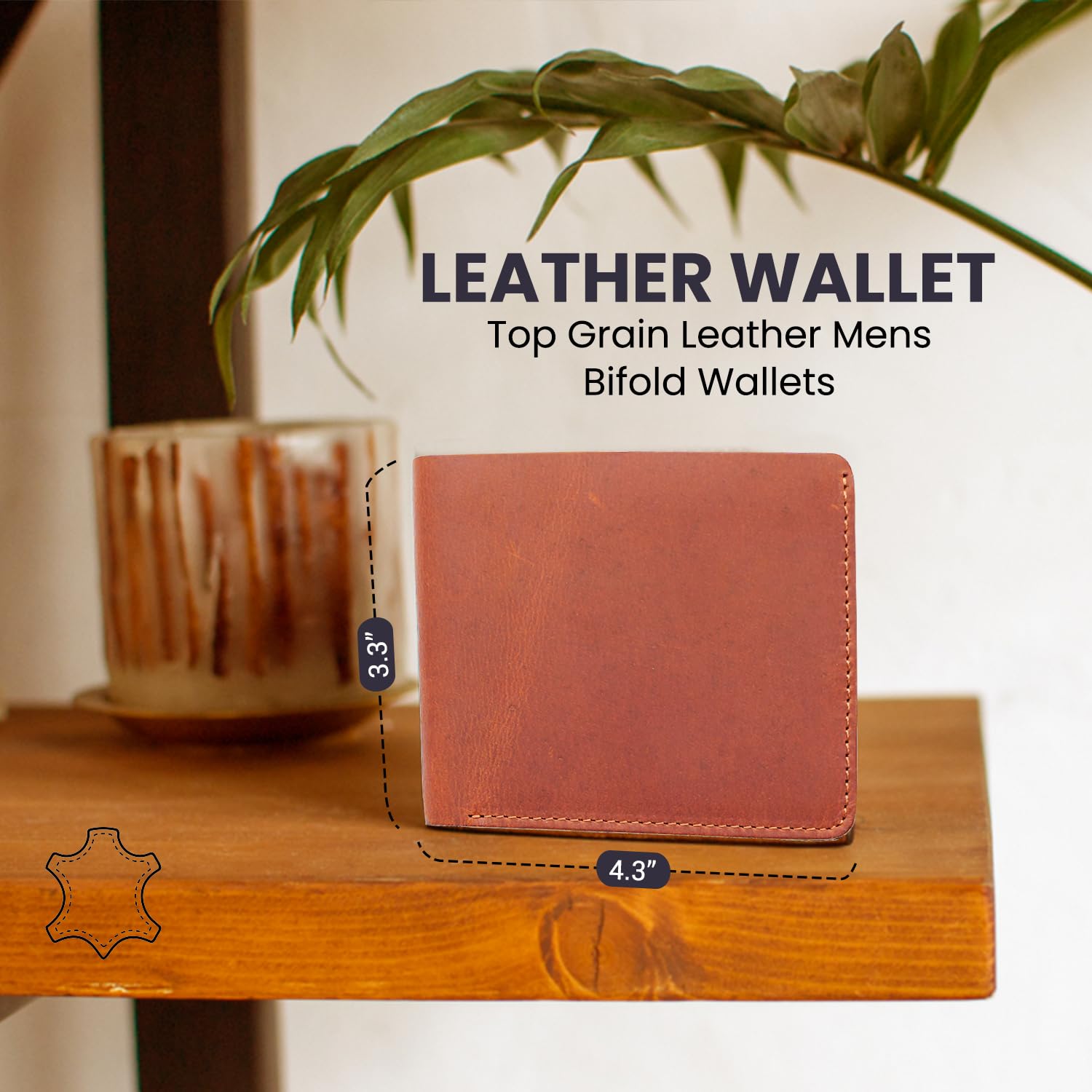 Personalized Leather Wallet for Men - Custom Engraved Top Grain Leather Wallet - Perfect Gift for Dad, Husband, Boyfriend - Anniversary, Wedding, Groomsmen Gift - Everyday Carry & Special Occasion Wallet
