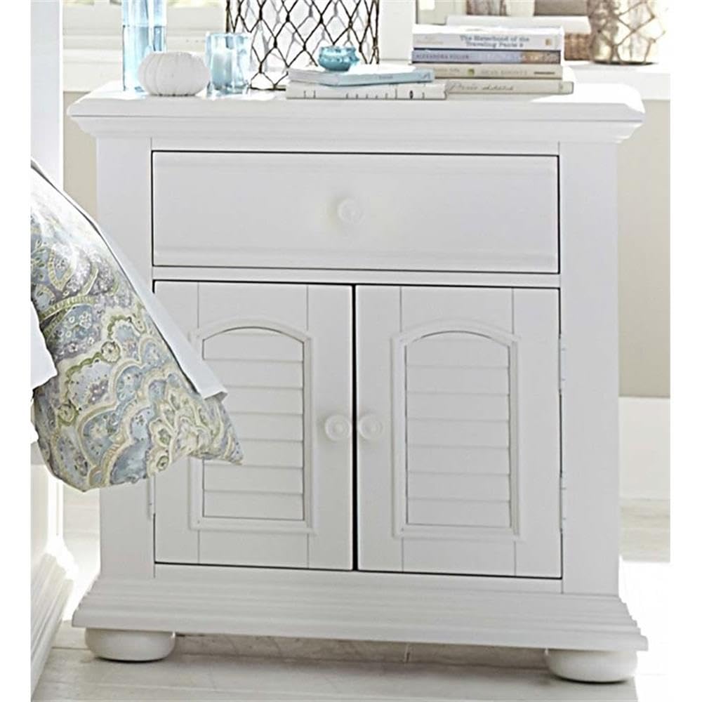 Home Square 2-Piece King Size Bedroom Set - Summer House Style Panel Bed with Matching Nightstand | Perfect for Master Bedrooms & Guest Rooms