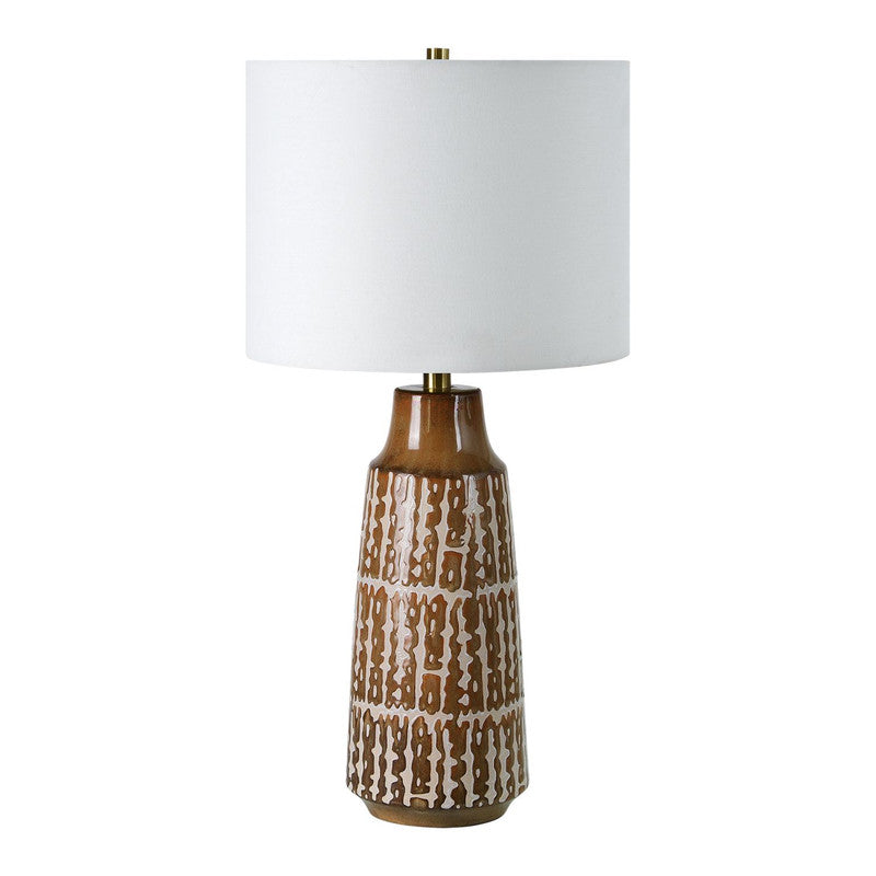 Andera Table Lamp - Brass & White Finish, Modern Bedside Lighting for Bedroom, Living Room, or Office Desk