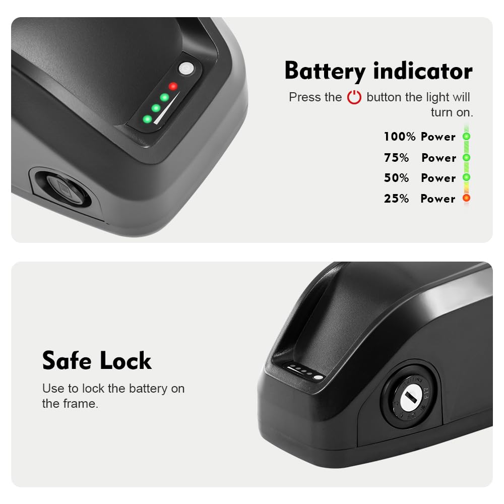 Yose Power 48V 14Ah Lithium Ebike Battery for 250W-700W Electric Bike Conversion Kits | Compatible with RadRunner, RadWagon, RadMini & More | Perfect for Commuting, Off-Roading & Long-Distance Cycling (Charger Not Included)