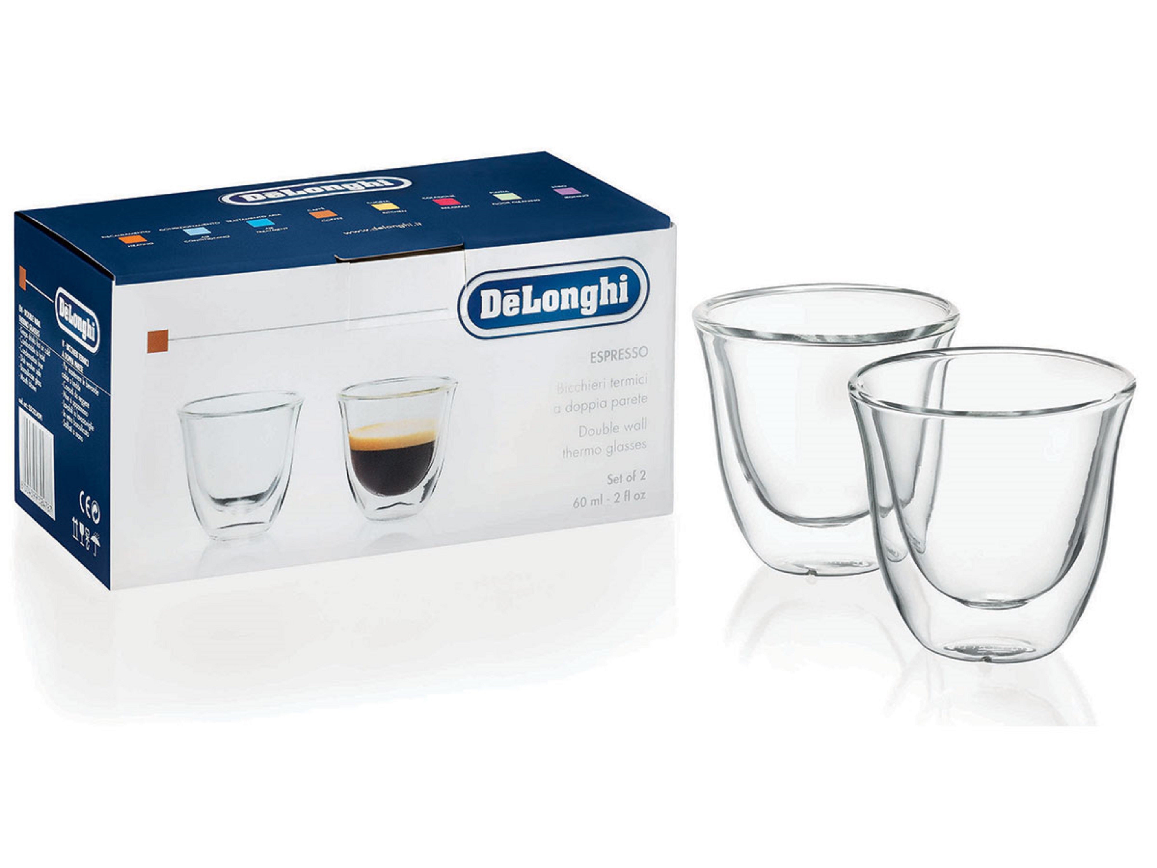 De'Longhi Espresso Glass - Premium Coffee Cup for Espresso, Cappuccino & Latte - Perfect for Home, Office & Cafes