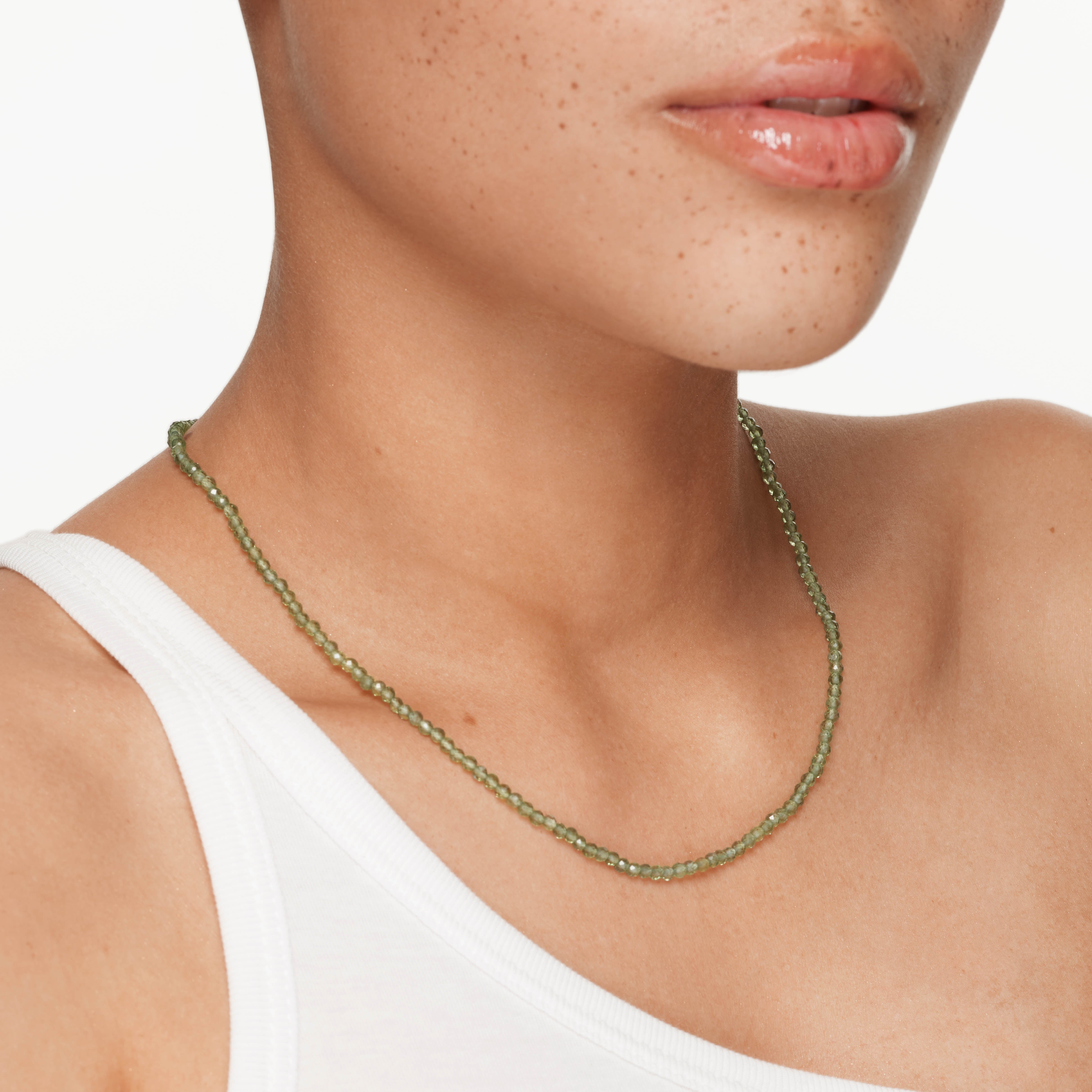 Micro Aventurine Bead Gold Necklace - Spiritual Healing Jewelry for Meditation & Energy Balancing