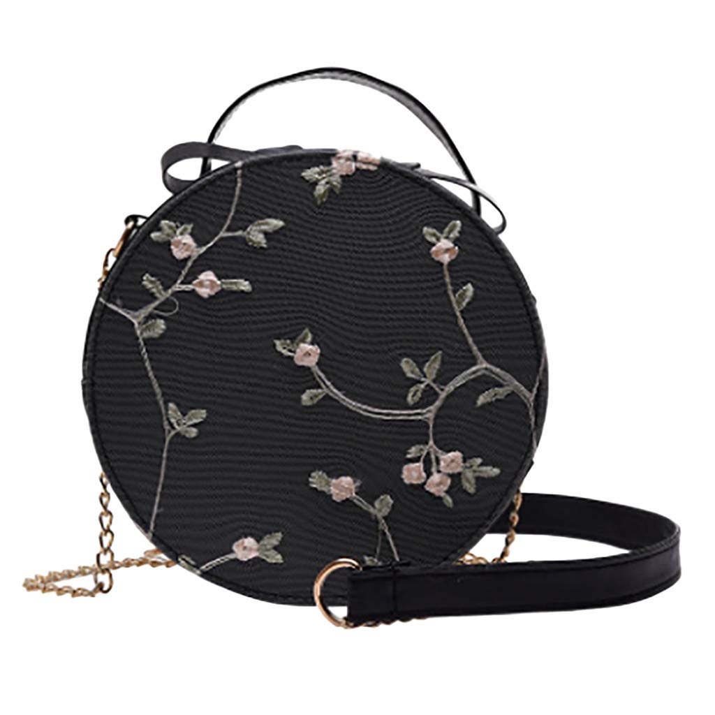 Women's Fashion Crossbody Bag - Small Round Lace Handbag with Clear Shoulder Strap for Daily Use, Shopping & Parties
