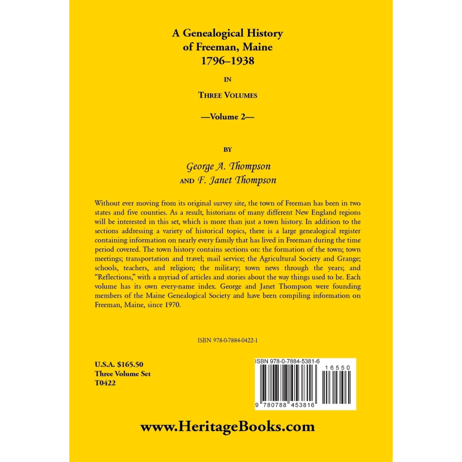 Freeman, Maine Genealogy Books 1796-1938 - 3 Volume Set for Family History Research & Ancestry Records