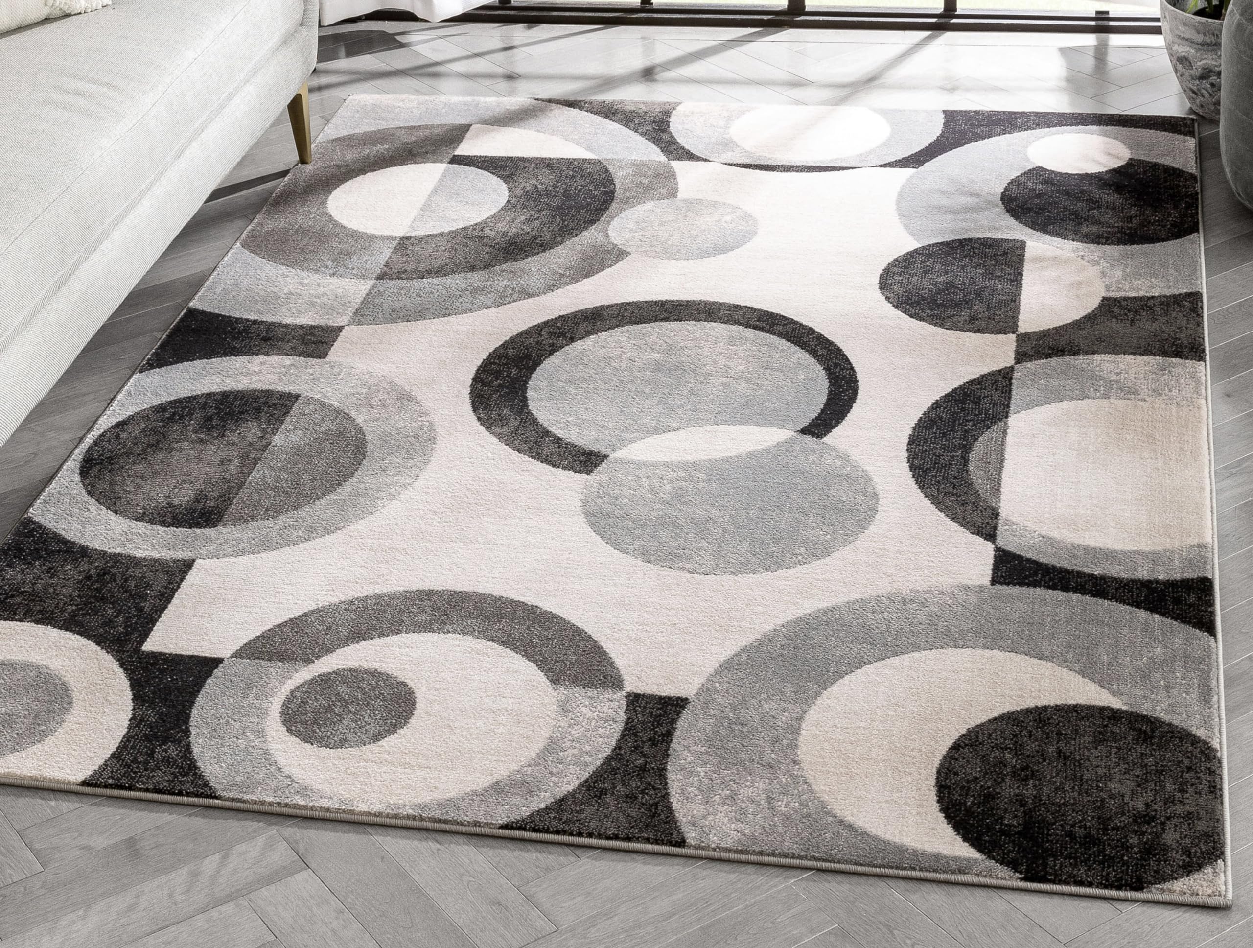 Well Woven Barclay Collection Avi Grey Black 5x7 Area Rug - Soft Non-Slip Modern Design for Living Room, Bedroom, Dining Room & Home Decor | Perfect for High Traffic Areas, Pet-Friendly & Easy to Clean