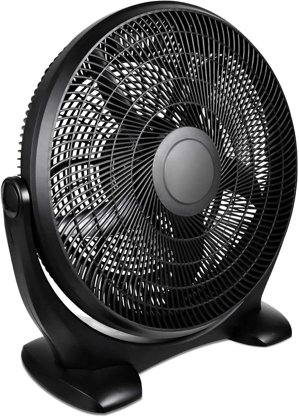 18 Inch 3 Speed Quiet Plastic Floor Fan - Indoor Outdoor Cooling for Home, Office, Commercial, Greenhouse & Patio Use - Energy Efficient Black Standing Fan