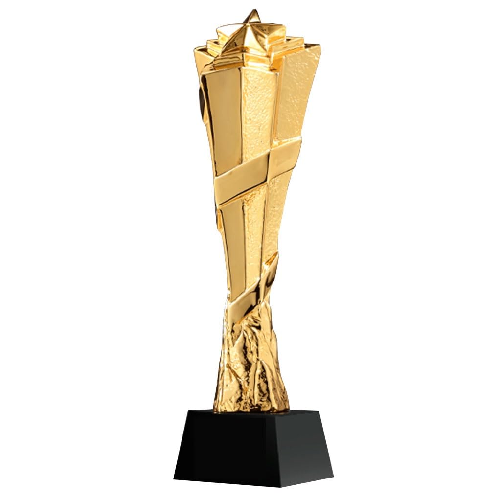 Golden Resin Championship Trophy for Youth Knowledge & Sports Competitions - 1st Place Award for Club Events, School Tournaments & Academic Achievements