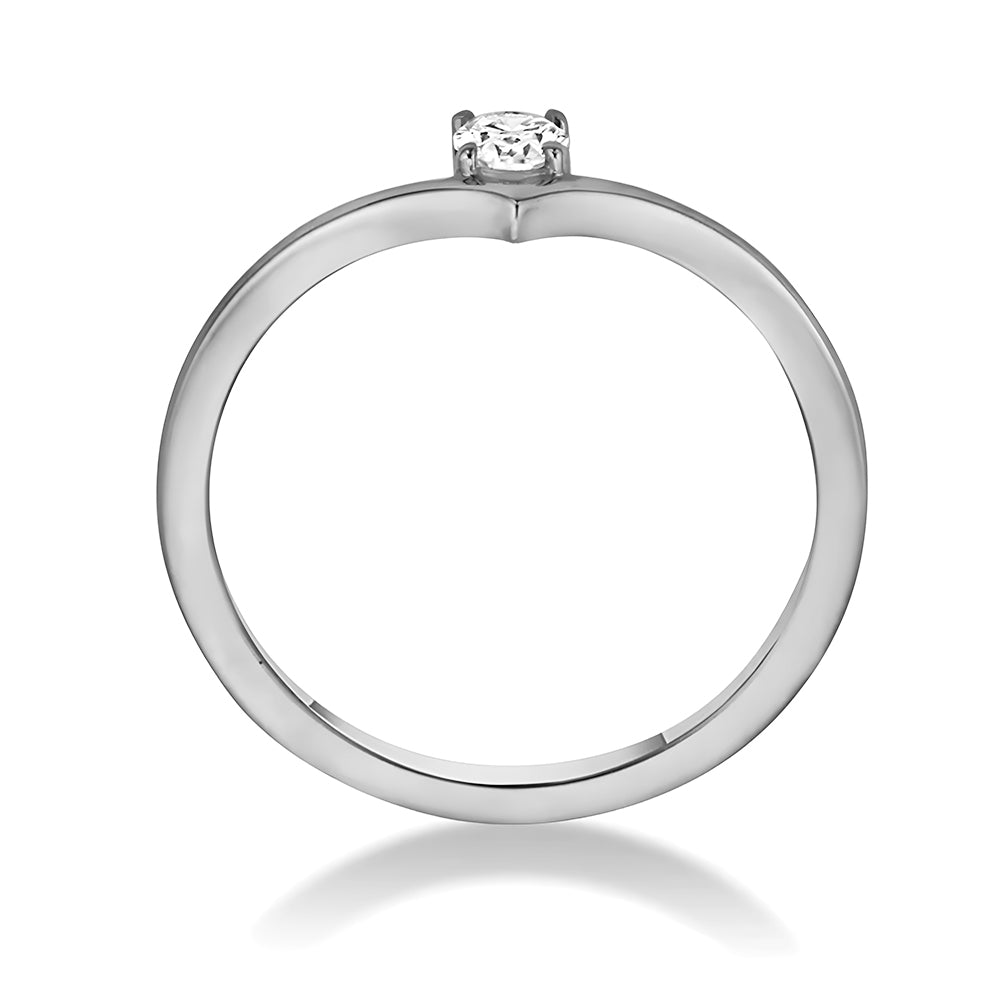 Lab Grown Diamond Solitaire Ring - V-Shaped Oval Cut Engagement Ring for Women | Perfect for Proposals, Weddings & Anniversary Gifts