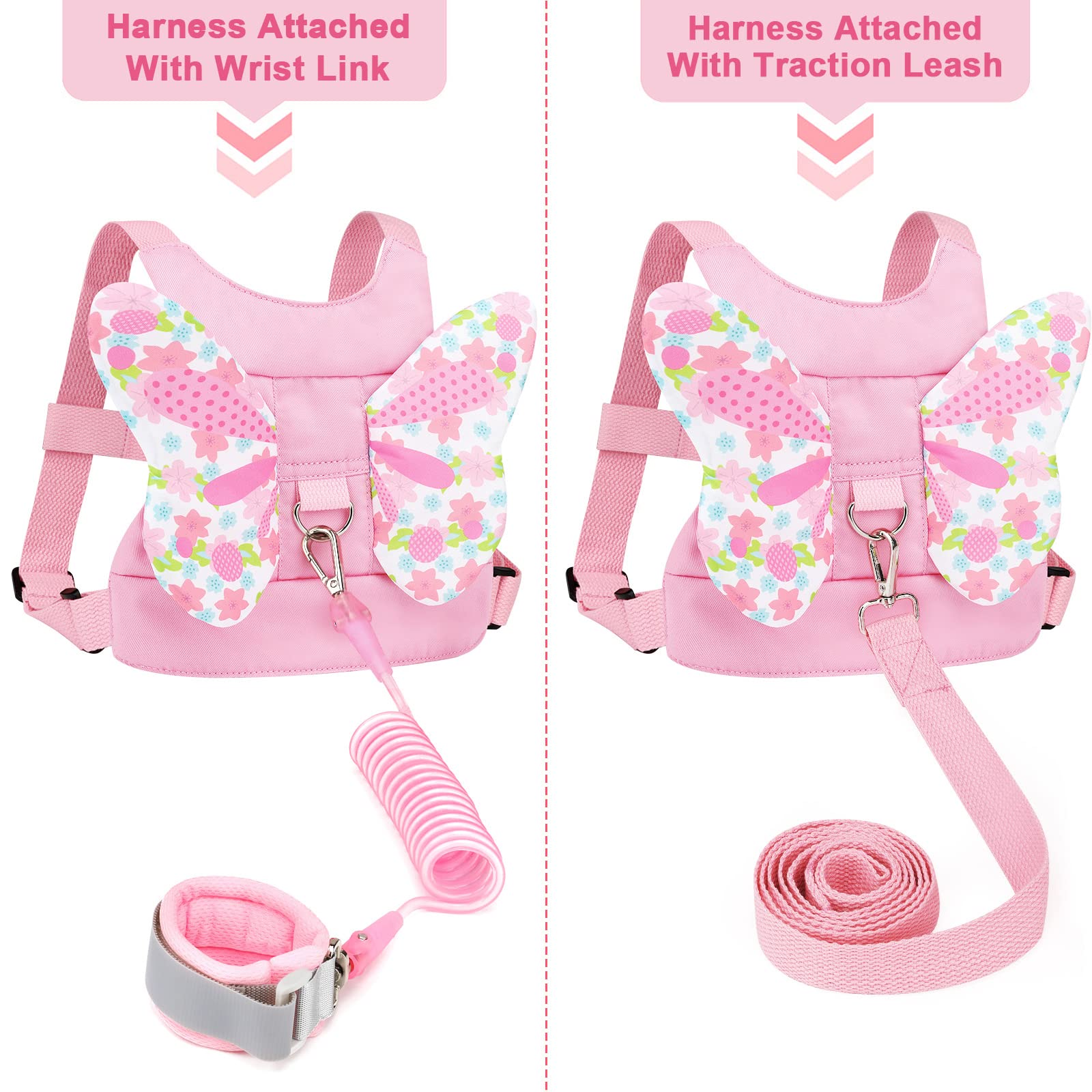 **Accmor 3-in-1 Toddler Safety Harness Leash with Anti-Lost Wrist Strap – Adjustable Child Walking Harness for Boys & Girls – Secure Baby Leash Belt for Park, Mall & Travel**