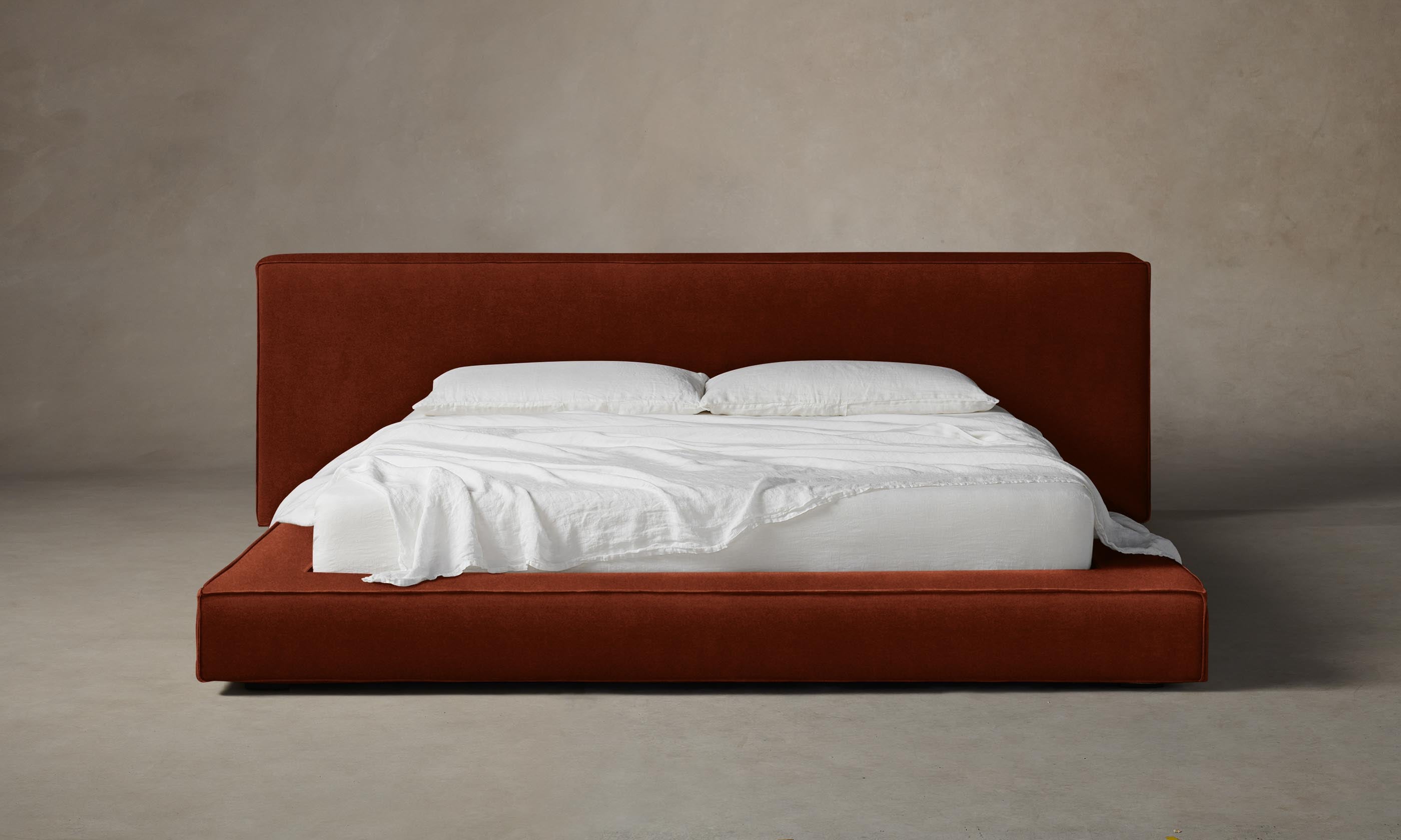 Premium Mohair Spice Upholstered Eldridge Bed - Luxury Bedroom Furniture for Master Suite & Guest Room Decor