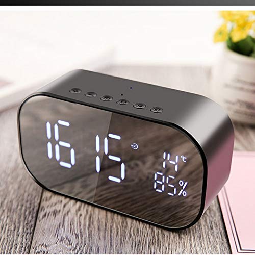 Digital LED Mirror Alarm Clock with Night Light, Thermometer & USB Charging - Multi-Function Wall/Desk Clock (Square Rectangle Design, Color B) - Perfect for Bedroom, Office, Kids Room & Travel
