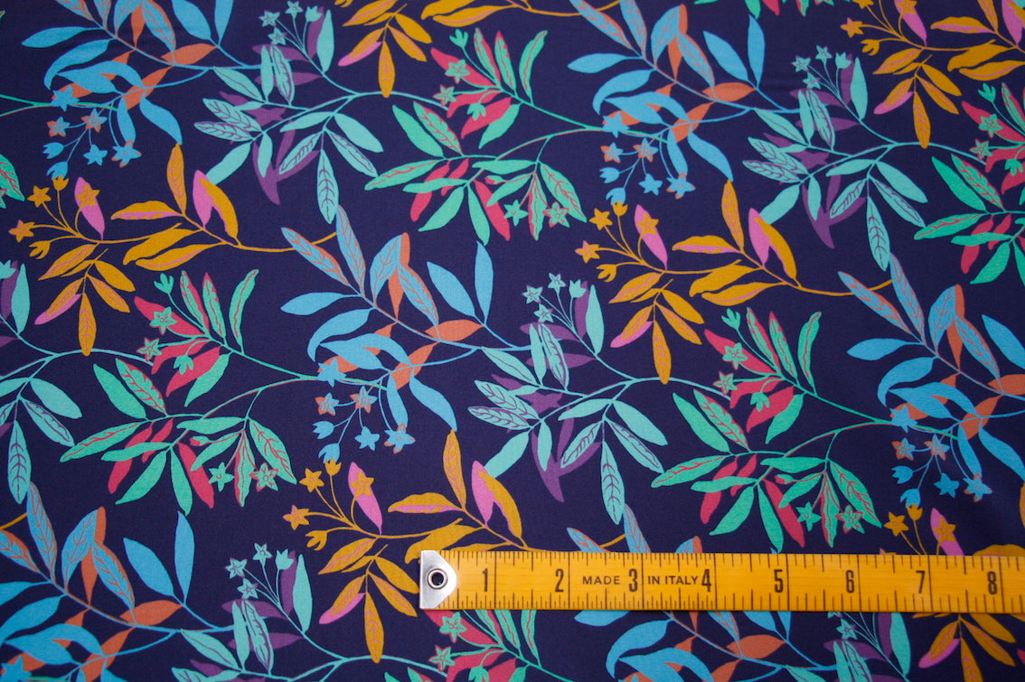 Ballroom Leaves Liberty Silk Fabric - Elegant & Flowy Material for Dresses, Scarves & Home Decor | Perfect for Evening Gowns, Bridal Wear & DIY Projects