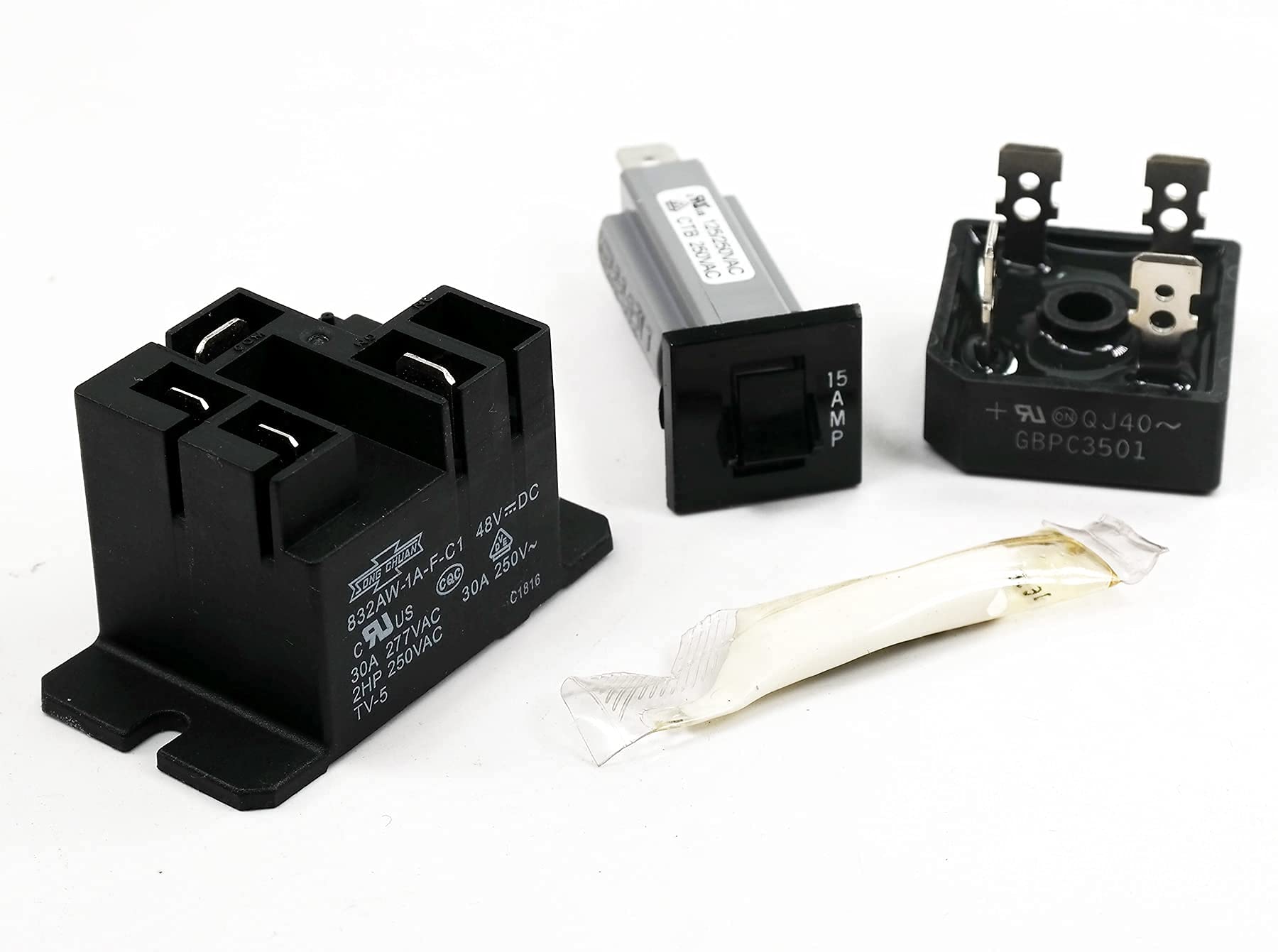 48V Golf Cart Charger Repair Kit - 30A Relay, Circuit Breaker, Rectifier & Thermal Paste for Club Car PowerDrive 2 (Model 22110) - Fix Charging Issues for Home & Golf Course Use