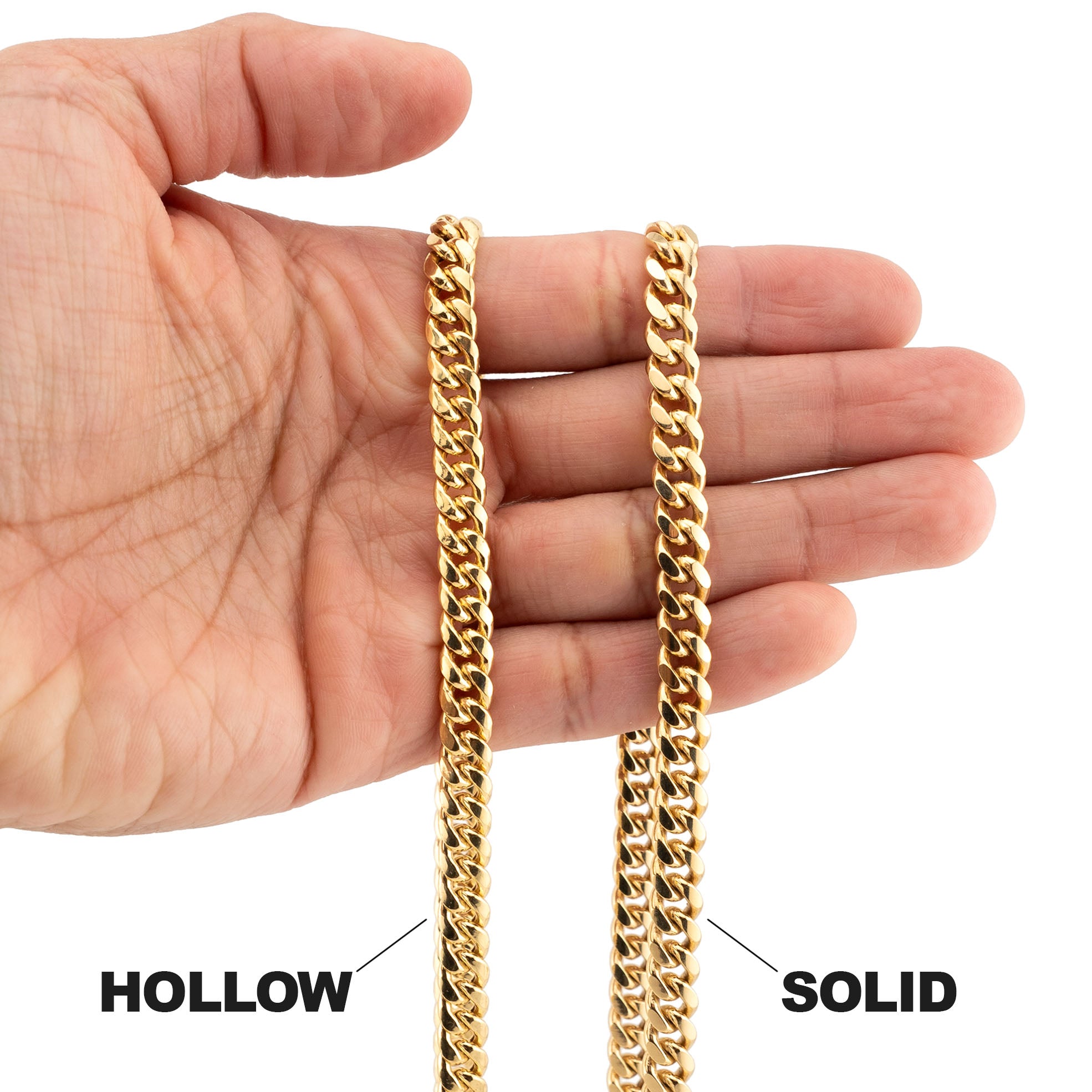 10K Gold Miami Cuban Link Chain Necklace for Men - 8mm Thick, 18-30 Inch Adjustable Length - Perfect for Hip Hop, Streetwear & Luxury Fashion Accessories