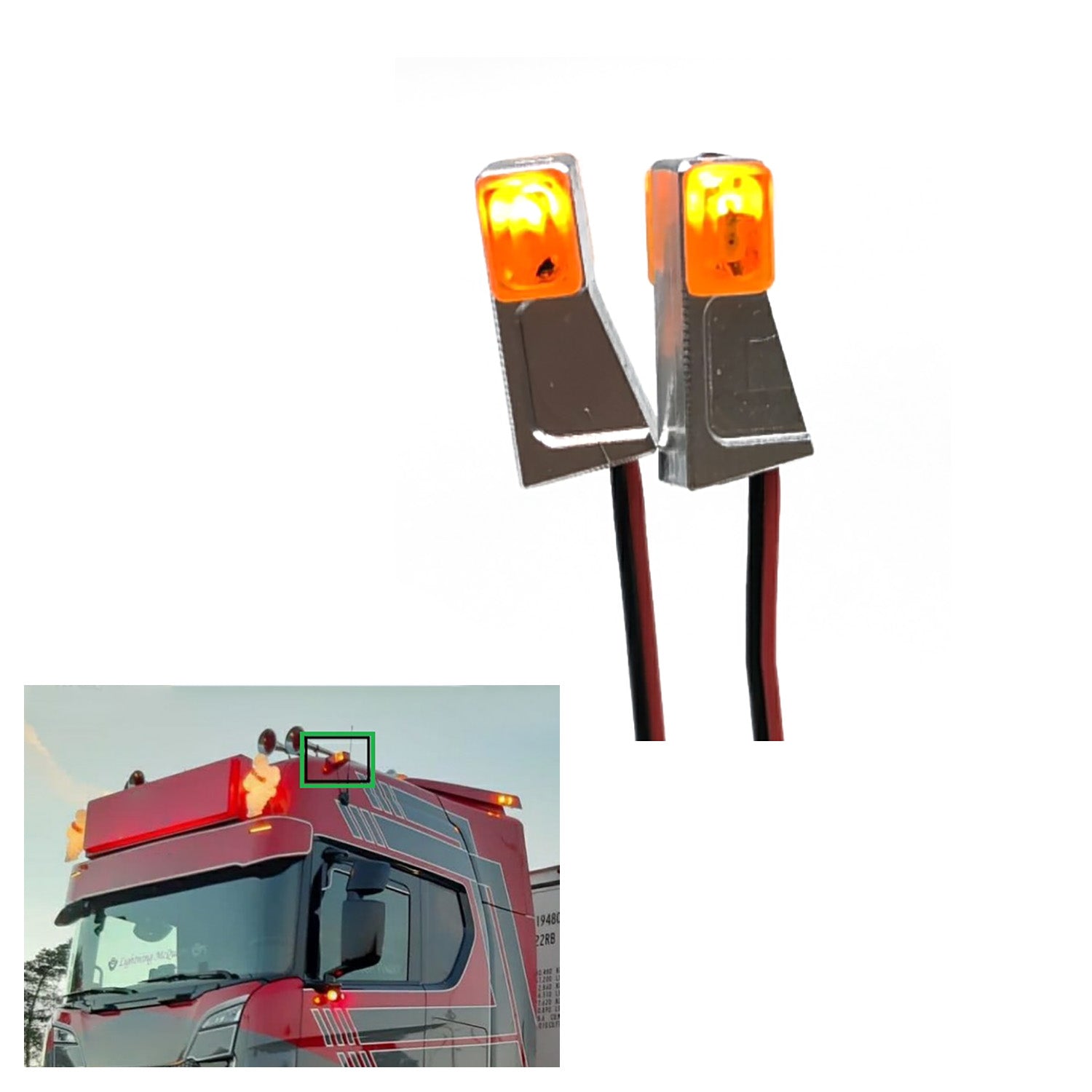 1/14 Scale RC Tractor Truck 770S 56371 Replacement Cabin Top Side Marker Lamp - Compatible with 56323 & 56371 Models - Durable Remote Control DIY Car Parts for RC Enthusiasts - Perfect for Night Racing and Off-Road RC Truck Adventures