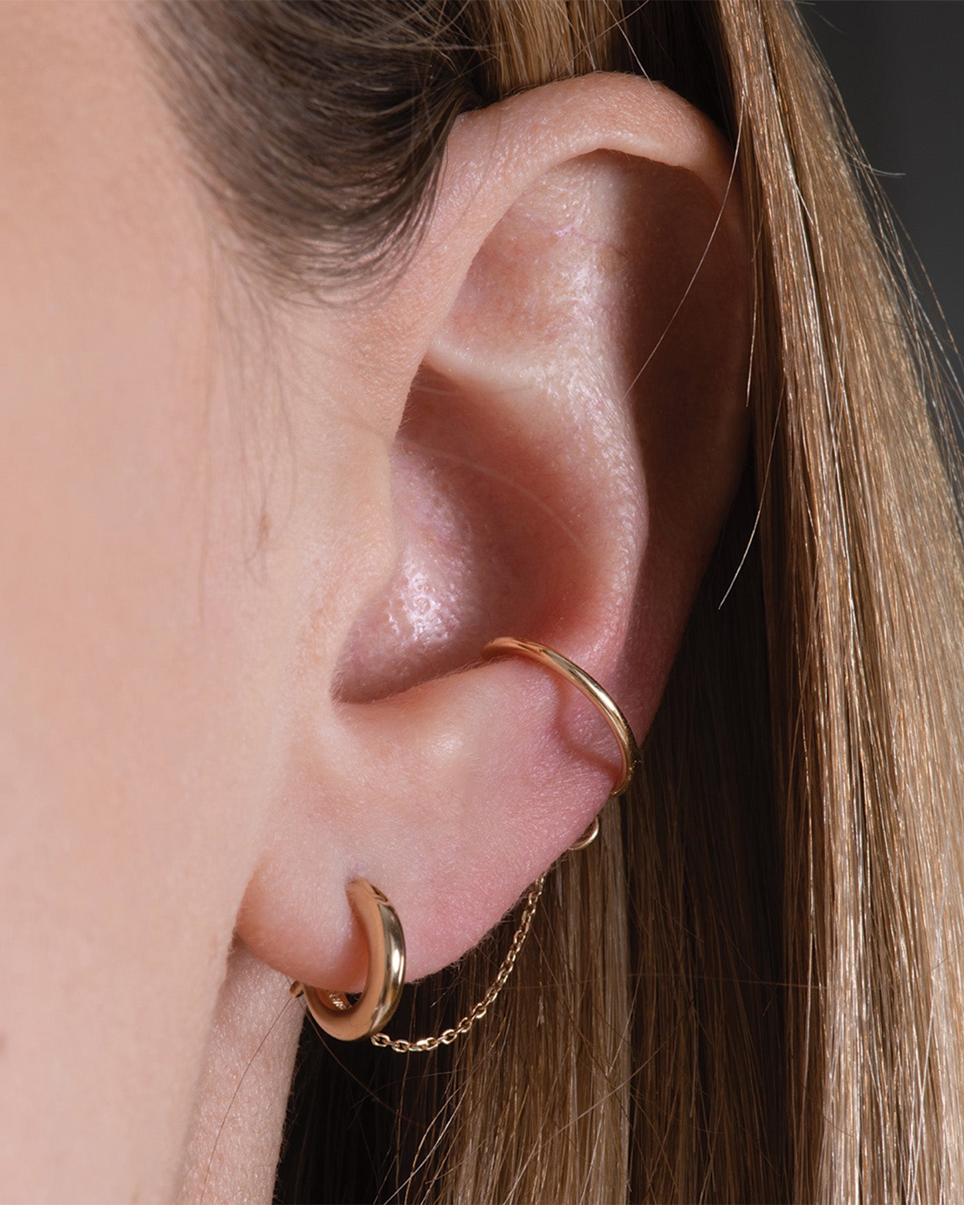 14K Gold Ear Cuff with Chain - Elegant Dainty Ear Cuff Jewelry for Women - Perfect for Parties, Weddings & Everyday Wear