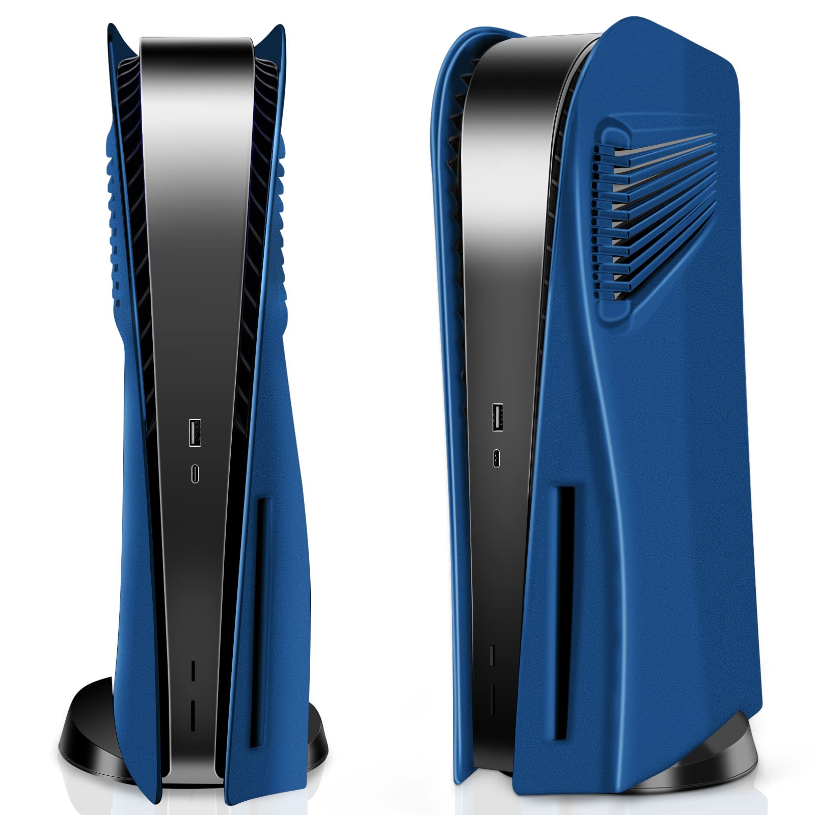 SIKEMAY PS5 Console Cover Plates for Disc Edition - Shockproof ABS Shell with Cooling Vents & Dust Protection - Navy Blue | Custom Faceplate for PlayStation 5 Accessories | Perfect for Gaming Setups & Home Decor