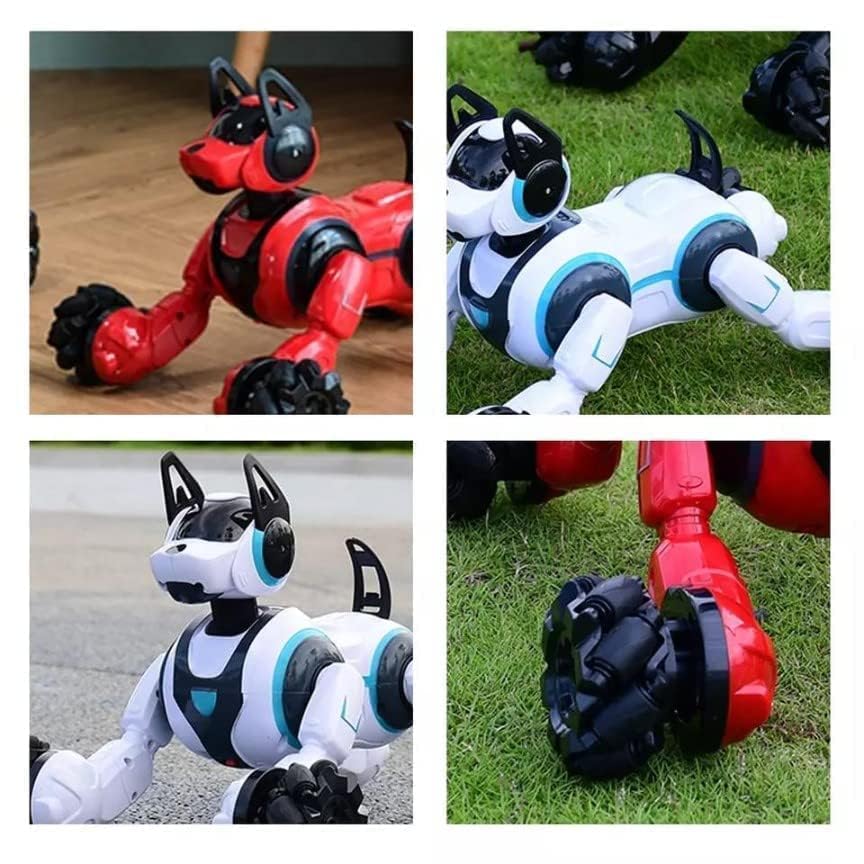 YUKAYUGA 2.4G Smart RC Stunt Robot Dog Toy with Remote Control, Inductive Function, LED Lights & Sound Effects | USB Rechargeable | Multicolor | Perfect for Kids' Birthday Gifts & STEM Learning Toys