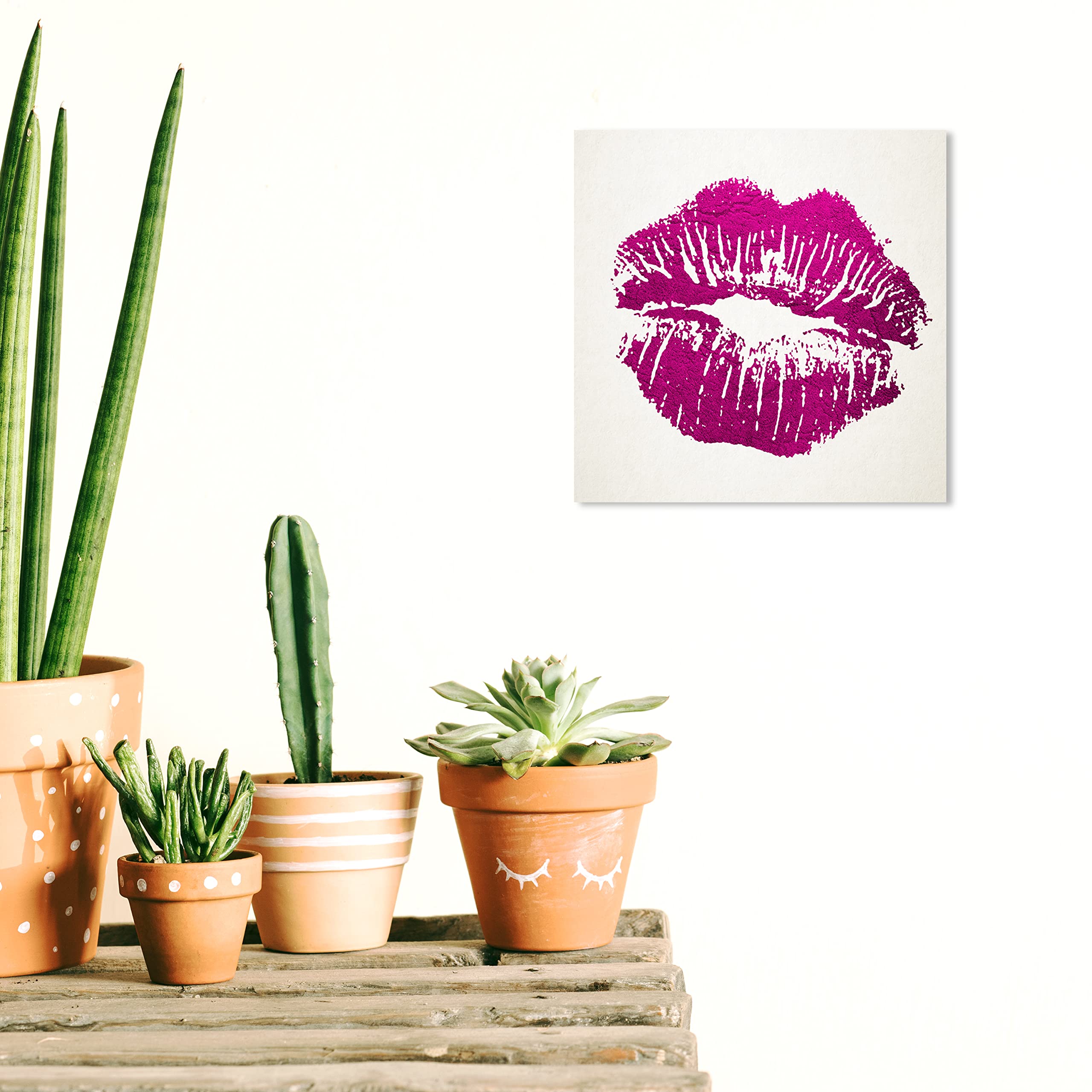 Wynwood Studio Fashion & Glam Contemporary Canvas Wall Art - Purple Lipstick Print, 12x12 Inches, Pink & Purple Home Decor for Living Room, Bedroom, Bathroom | Perfect for Modern Apartment & Office Decoration