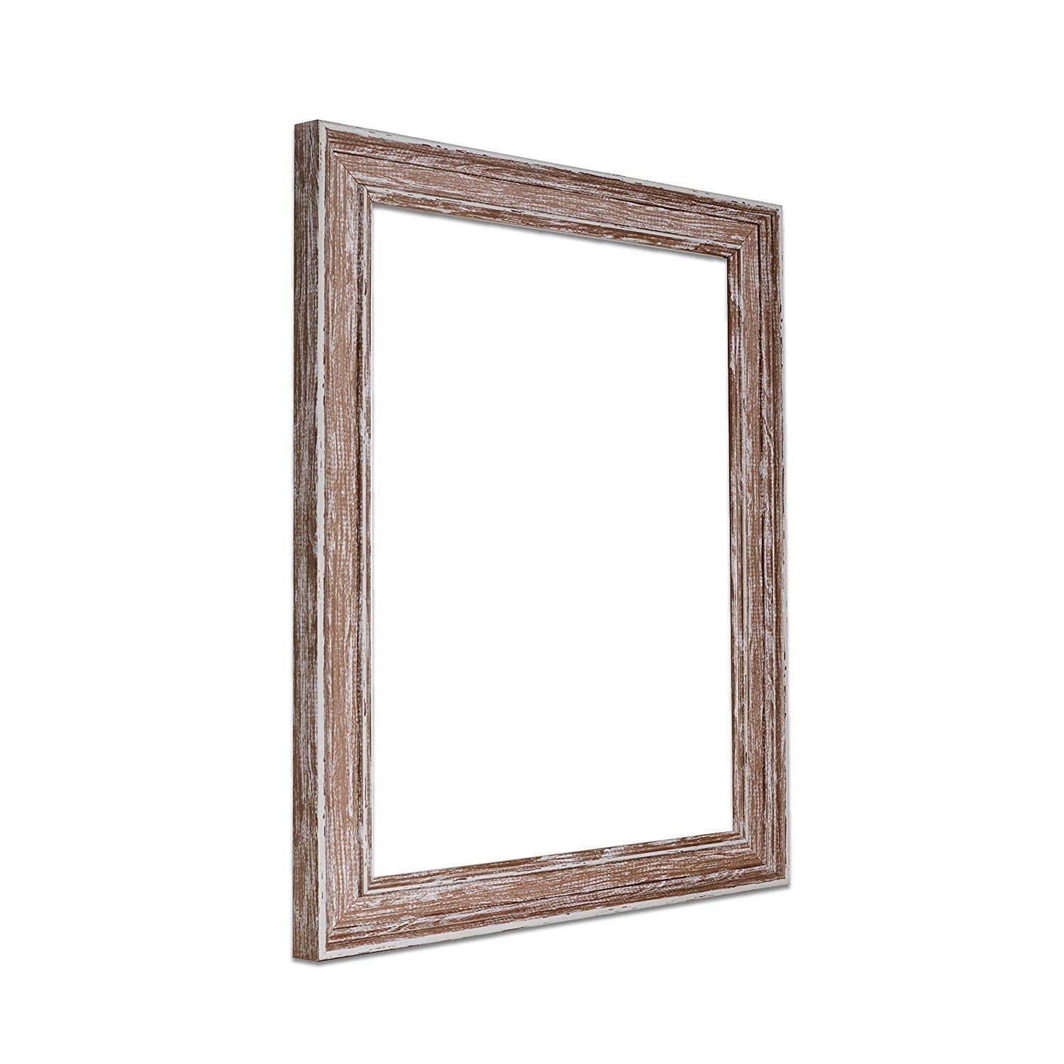 Shabby Chic Oslo Walnut Picture Frame 18x12 Inches - Vintage Style Photo & Poster Frame for Home Decor, Living Room, Bedroom, Office Wall Art Display