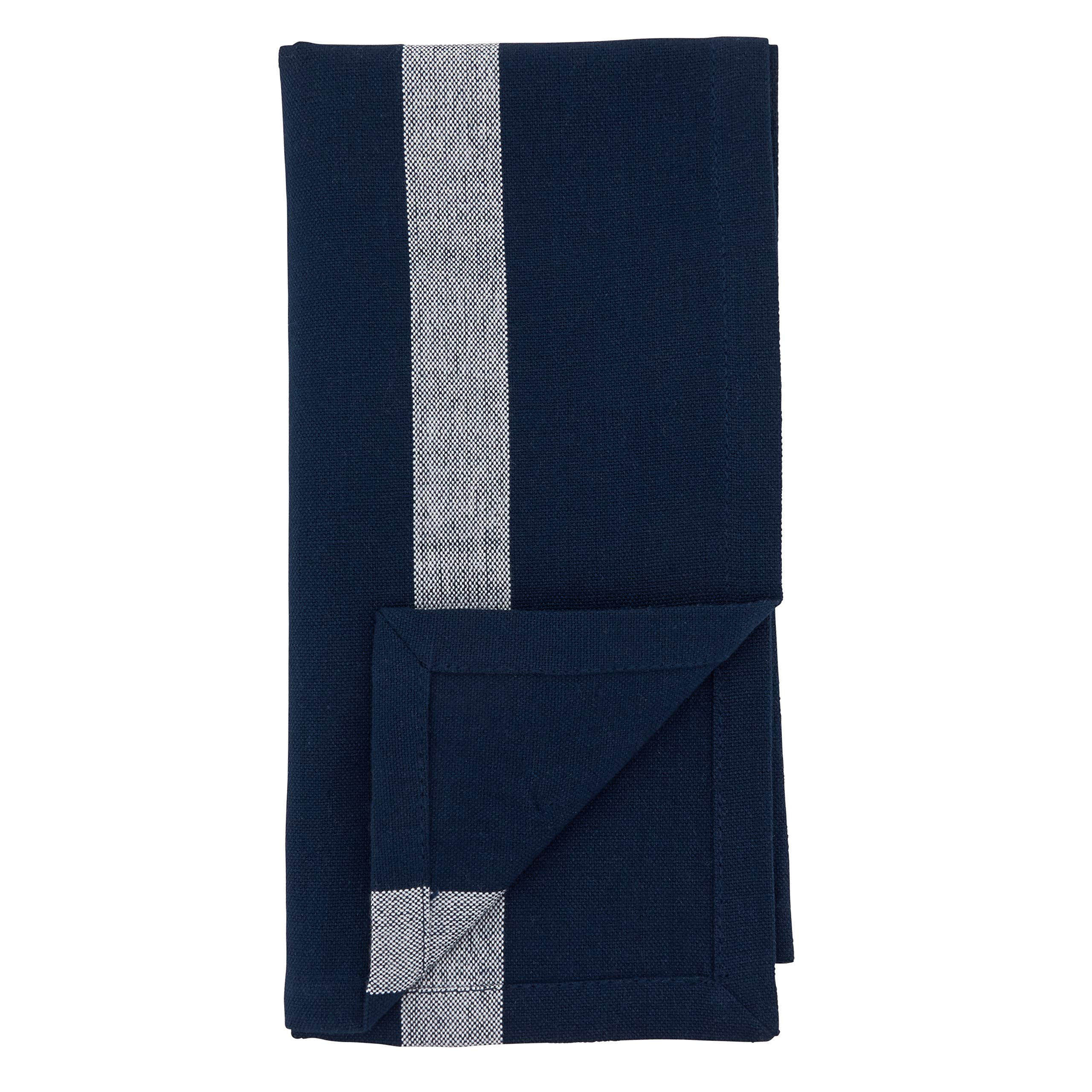 Elegant Banded Design Table Napkins Set of 4 - Premium Cotton Dinner Napkins for Formal Dining, Parties & Holiday Gatherings