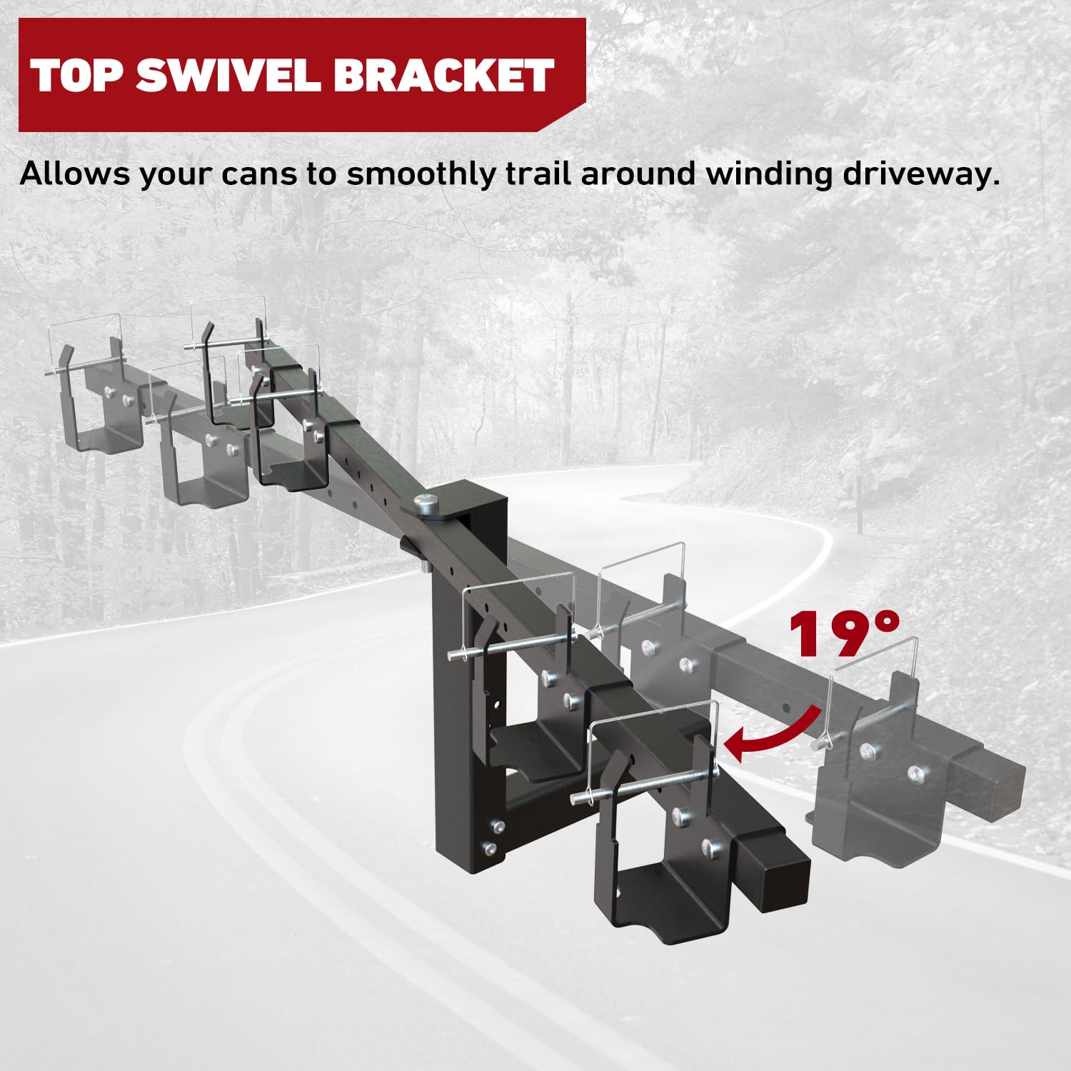 ELITEWILL Dual Wheeled Trash Can Hauler - Heavy Duty Garbage Can Towing Trailer Hitch Carrier for Truck, Golf Cart, ATV, UTV (Fits 2