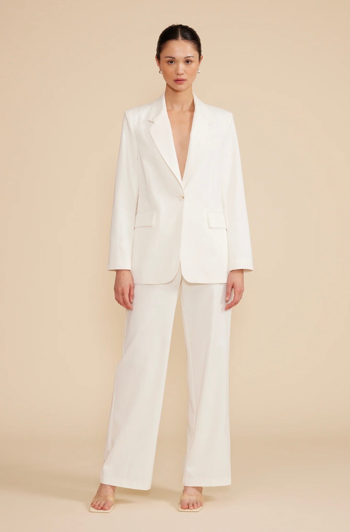 Valli Cupro Pants for Women - High Waist White Wide Leg Trousers | Comfortable & Breathable Fabric | Perfect for Office, Casual Wear & Special Occasions