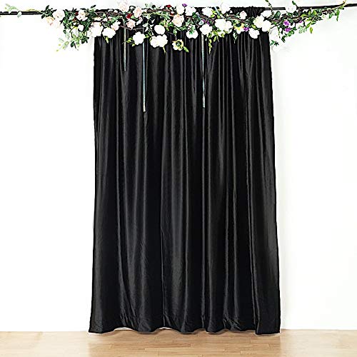 BalsaCircle 8x8 Feet Black Velvet Backdrop Curtain - Premium Photography Backdrop for Wedding Ceremonies, Receptions, Parties & Photo Booths | Elegant Home Decor for Events & Studio Shoots