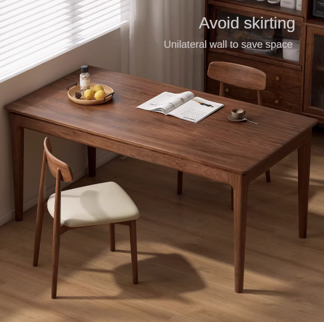 Premium Black Walnut Solid Wood Rectangular Dining Table - 72 Inch Rustic Farmhouse Style for Kitchen & Dining Room - Perfect for Family Gatherings & Dinner Parties