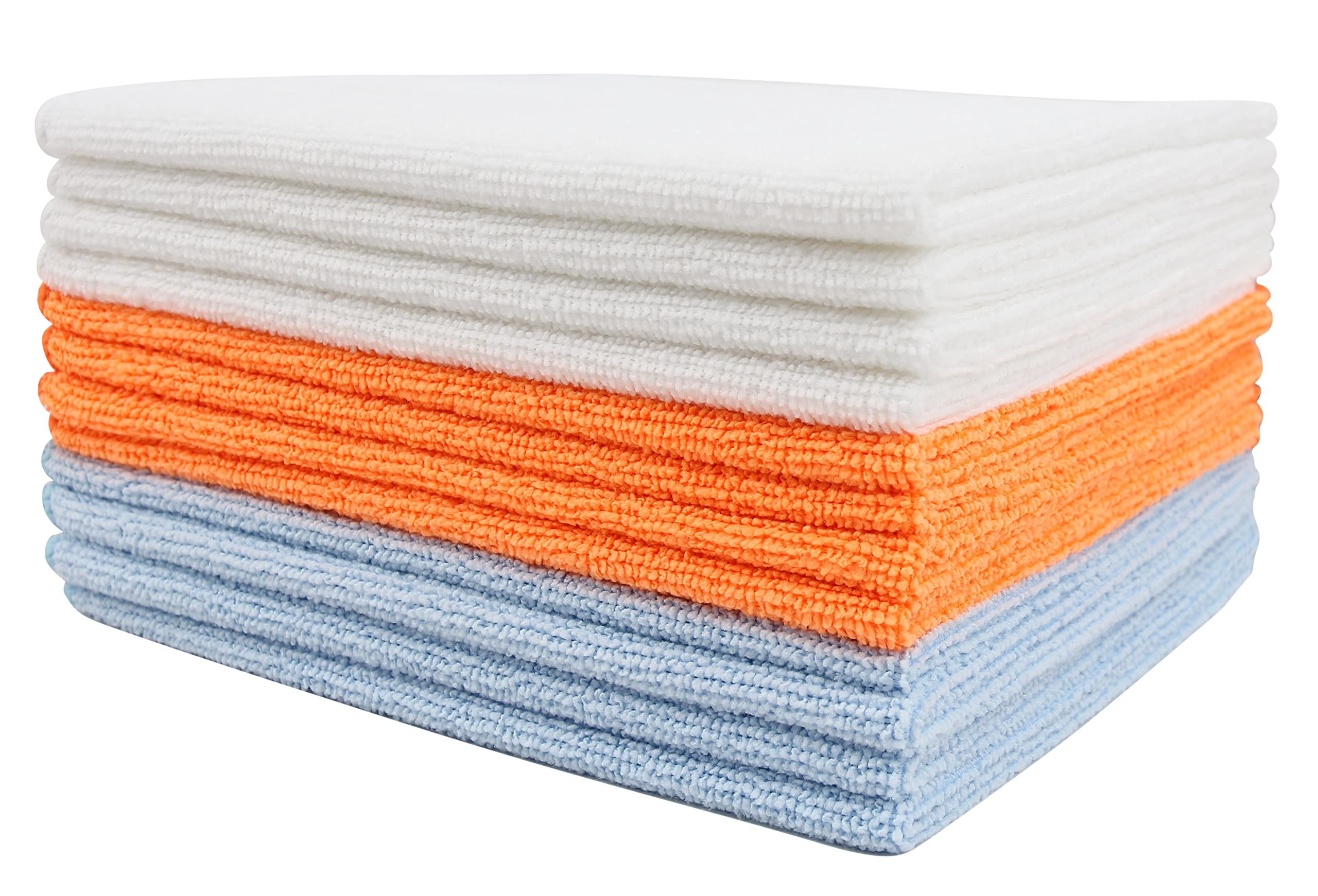Eco-Friendly Recycled Microfiber Cleaning Cloths - 12 Pack (16