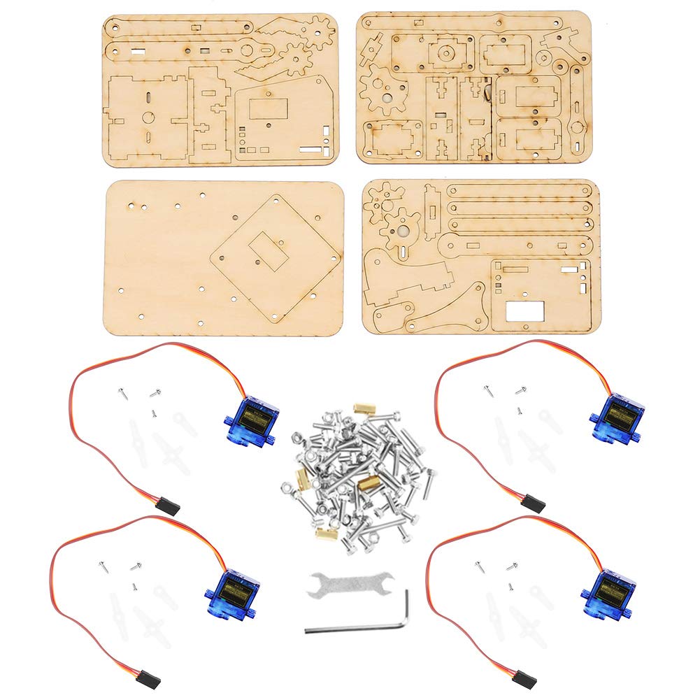 4 DOF Robot Arm Kit - DIY Wooden Robotic Arm with SG90 Servos for Arduino & Raspberry Pi | STEM Learning, Coding Projects, Home Automation & Industrial Prototyping