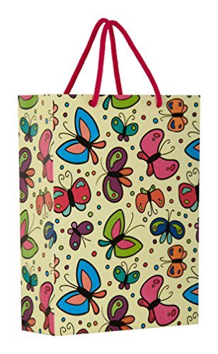 Butterfly Design Gift Bags - 10 Pack Colorful Arrow Paper Bags for Weddings, Birthdays, Holidays (28x20x7.5cm) - Perfect for Party Favors, Bridal Showers & Christmas Presents