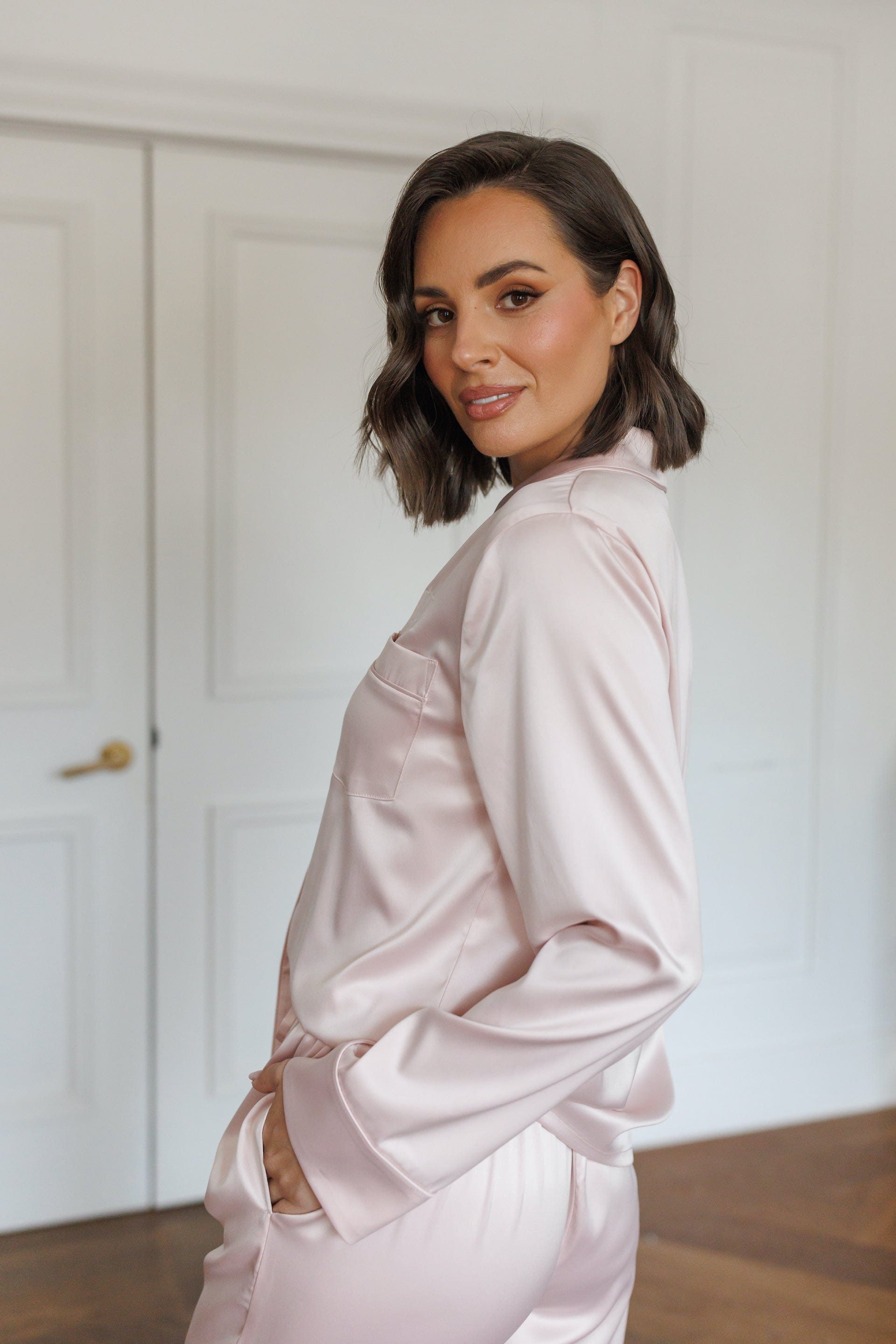Sienna Premium Satin Bridesmaid Pajama Set - Blush Pink Sleepwear for Women | Bridal Party, Bachelorette, Sleepovers & Special Occasions