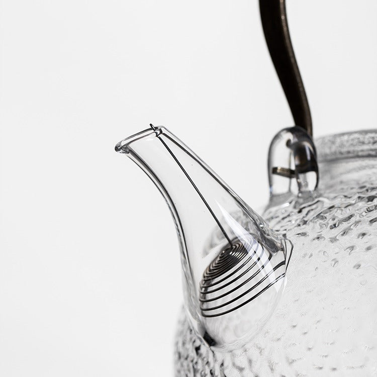 Premium Glass Teapot with Ice Block Design - 40oz Large Capacity for Loose Leaf Tea, Herbal Tea & Iced Tea - Perfect for Home, Office & Tea Party Use