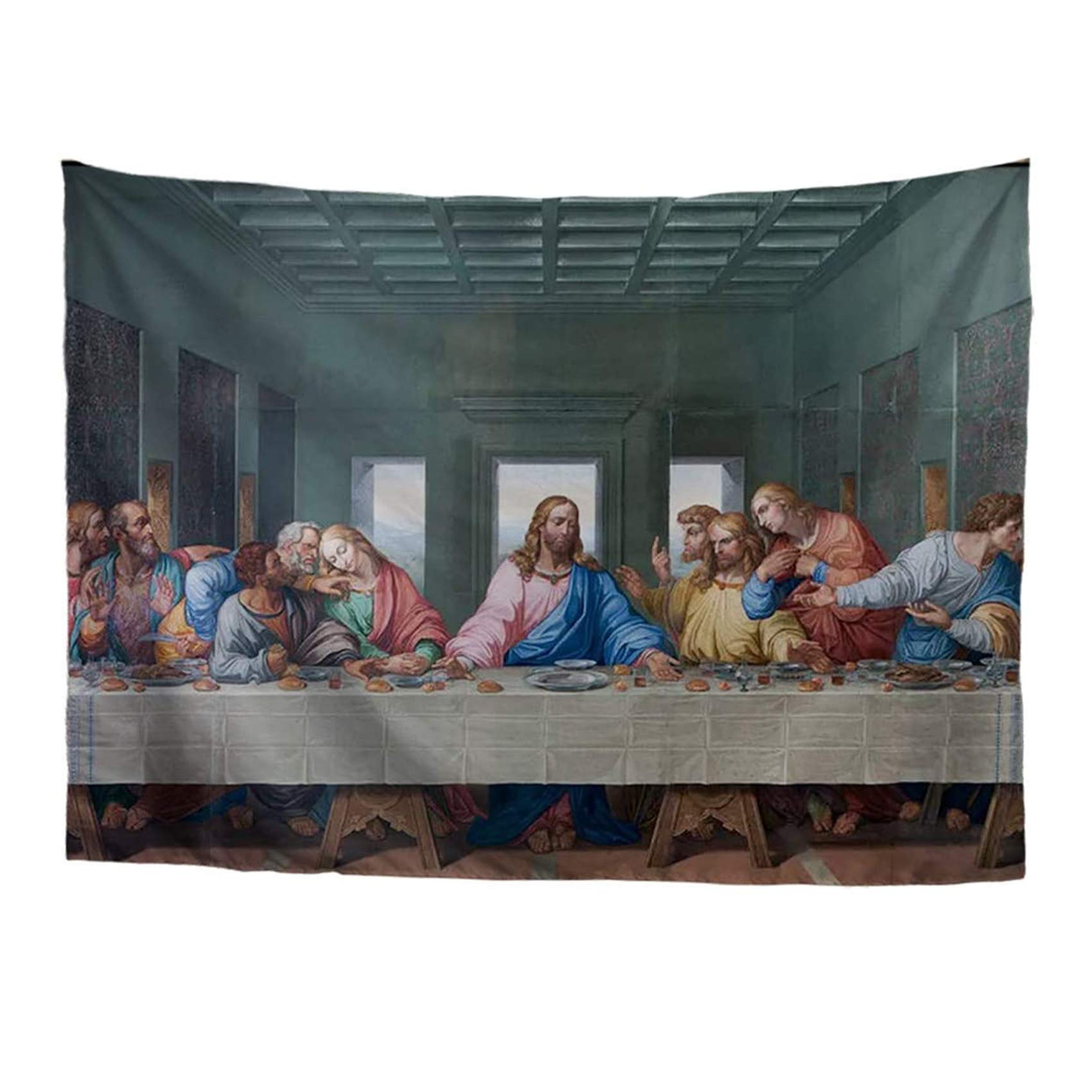 UNICEU The Last Supper Tapestry - Jesus Religious Wall Art Hanging Decor for Living Room, Bedroom, Church - Christian Themed Contemporary Tapestry for Home & Garden Decor