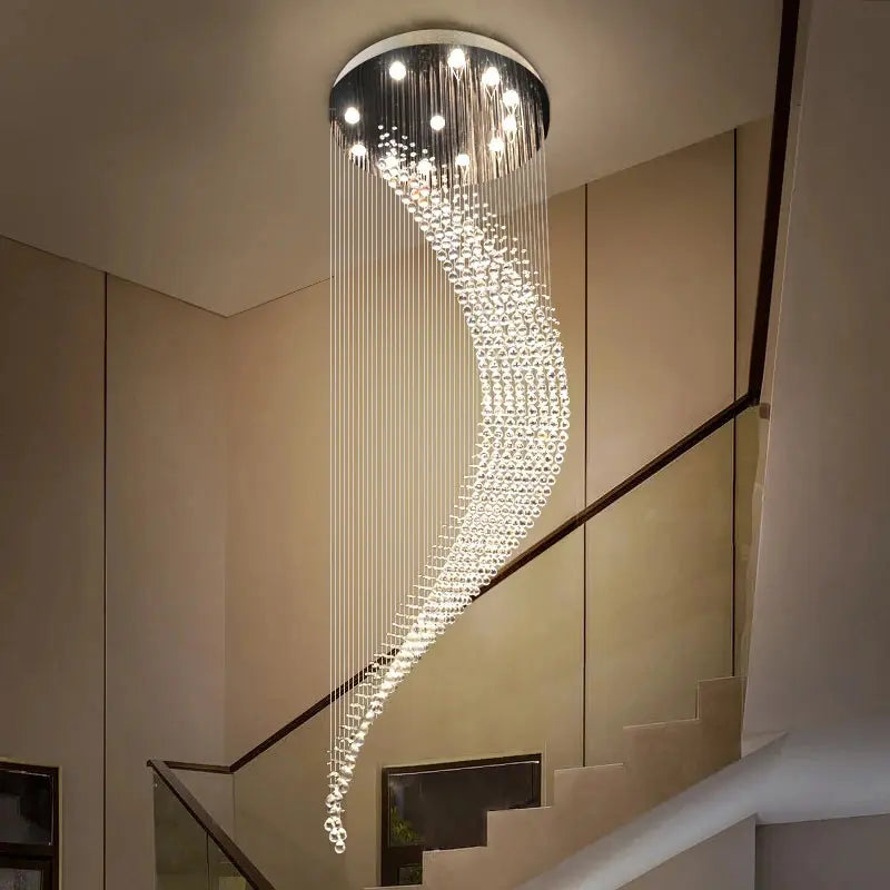 Luxury Raindrop Crystal Chandelier - Modern Elegant Ceiling Light Fixture for Staircase, Foyer, Dining Room & Living Room Decor