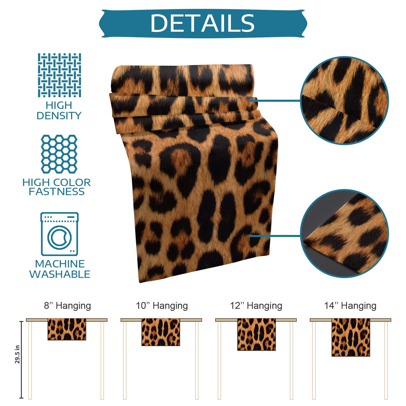 Jaguar Leopard Print Burlap & Cotton Table Runner 13x120 Inch - Elegant Dining Table Decor for Parties, Holiday Banquets & Kitchen Decor | Perfect for Thanksgiving, Christmas & Wedding Events