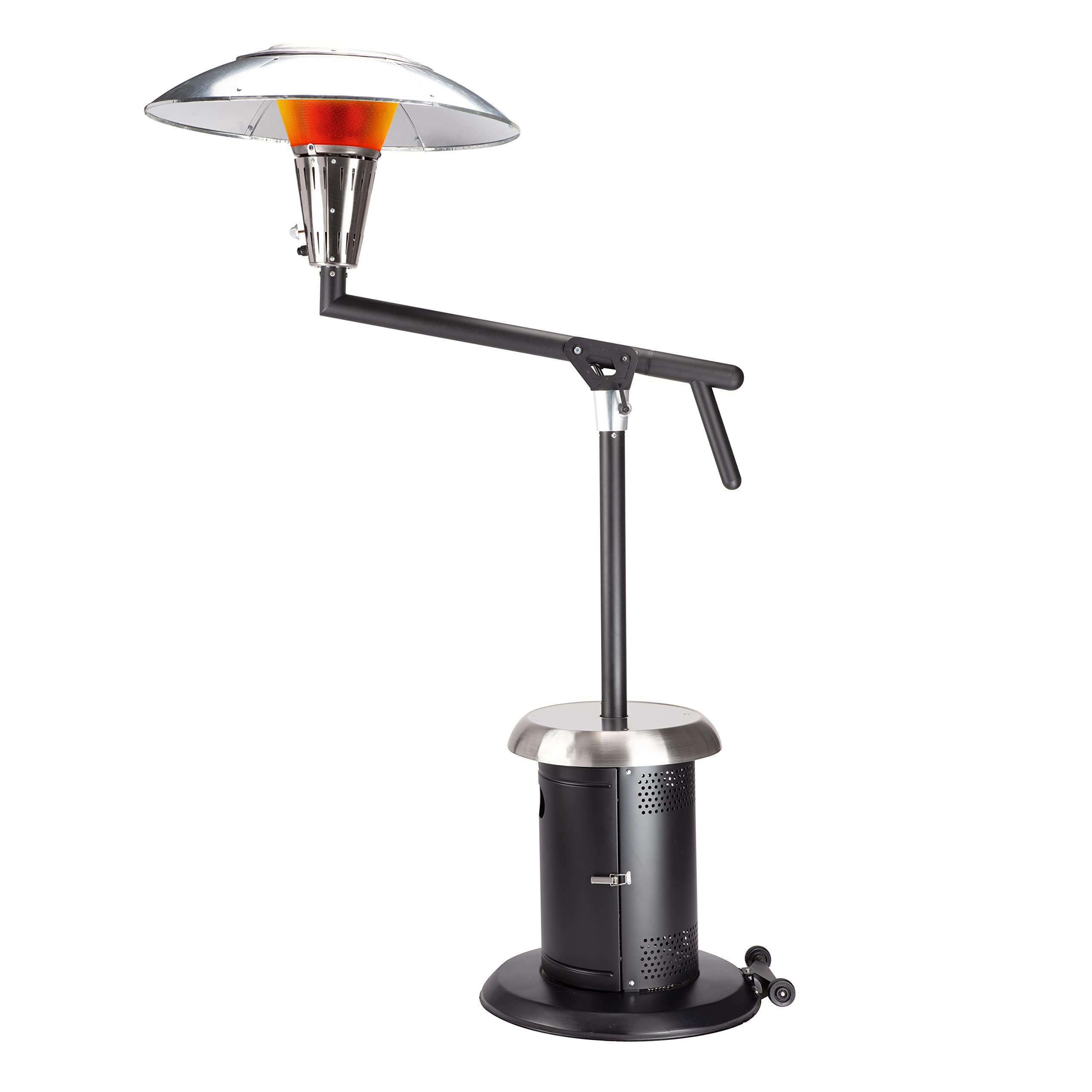 Cuisinart 38,200 BTU Stainless Steel Propane Patio Heater with Swivel Arm, Hidden Tank & Drink Table - Outdoor Heating for Backyard, Deck, Restaurant & Poolside Gatherings