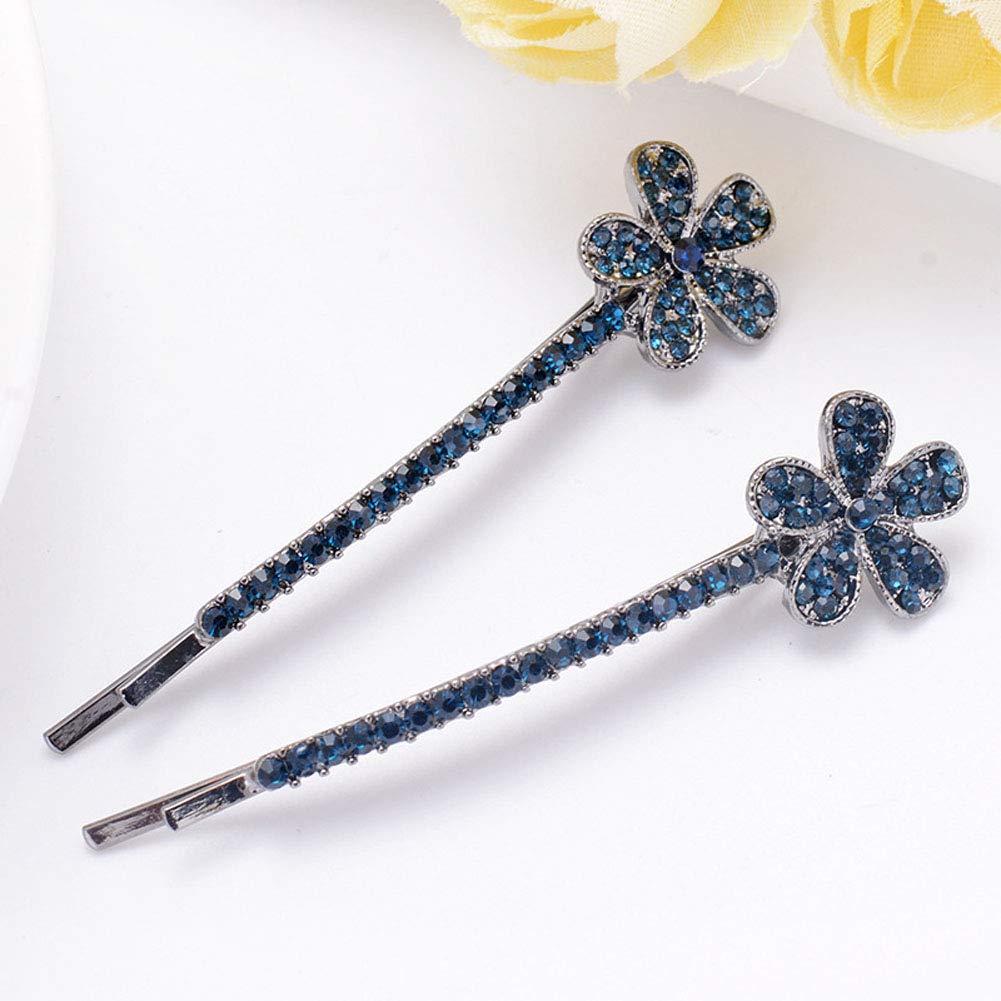6PCS Rhinestone Flower Butterfly Hair Clips for Women - Crystal Hairpins, Side Clips, Bobby Pins - Perfect for Weddings, Parties & Daily Hair Styling